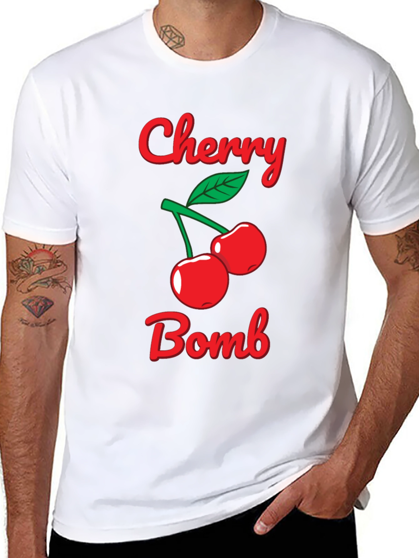 Black Cherry Bomb Graphic Tee - Black Cotton T-Shirt view 8