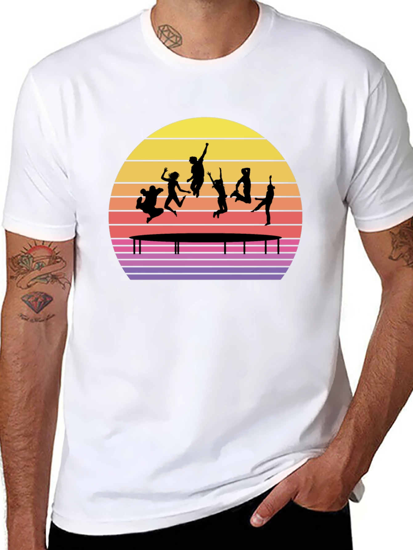 Black Trampoline Sunset Graphic Tee view 8