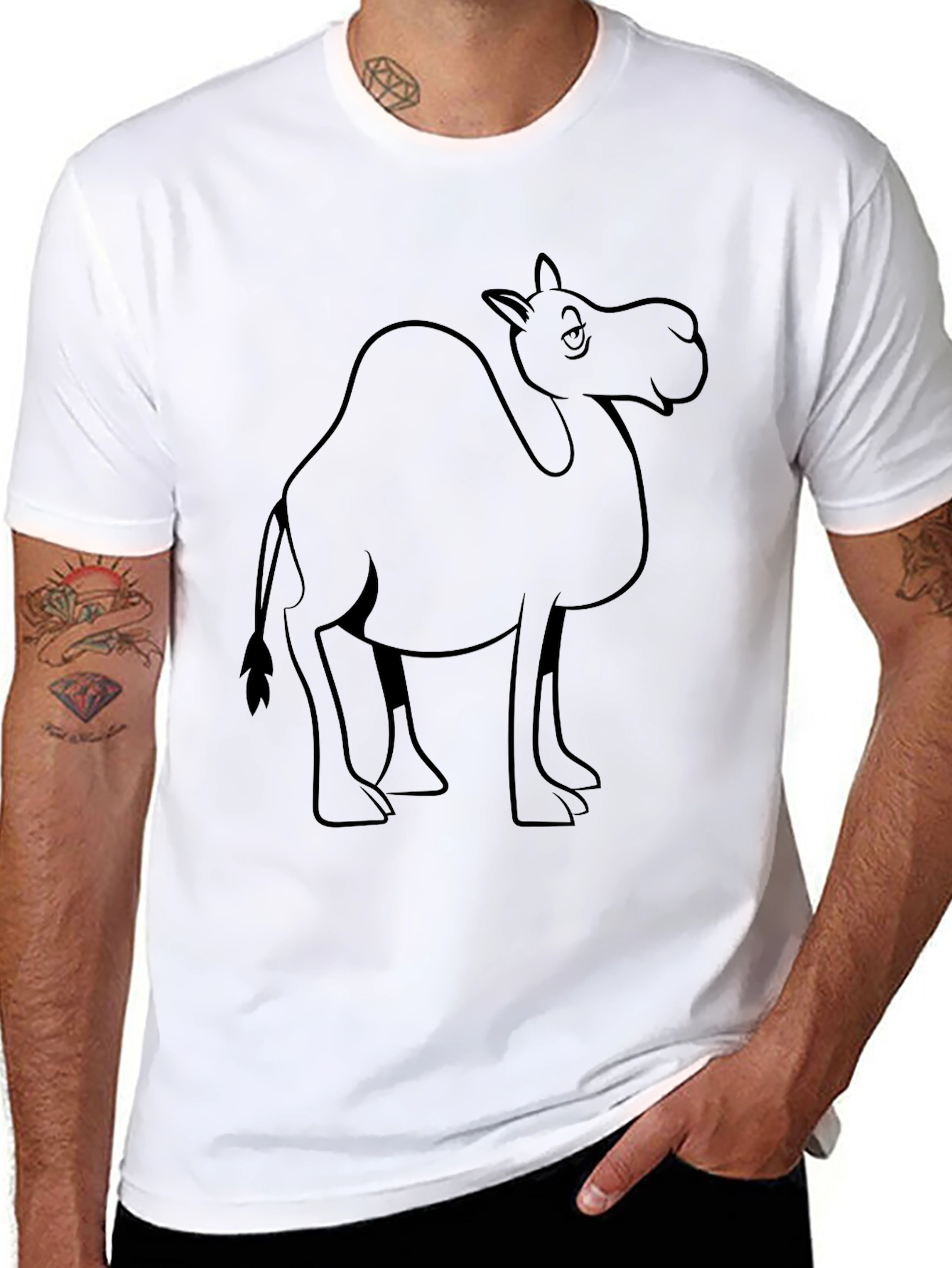 Black Camel Graphic Tee - Unisex Black T-Shirt view 8