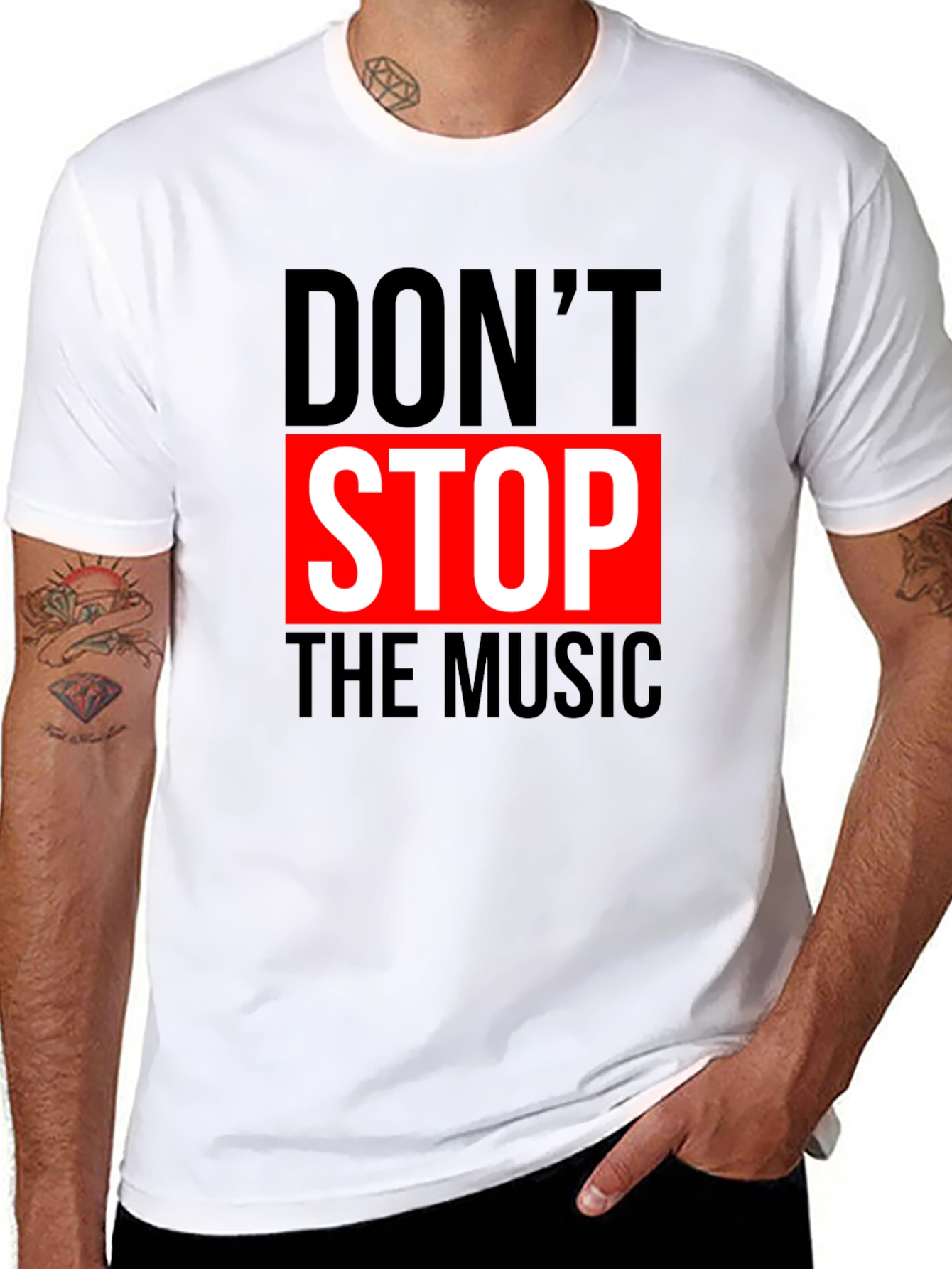 Black Don't Stop the Music Graphic T-Shirt view 8