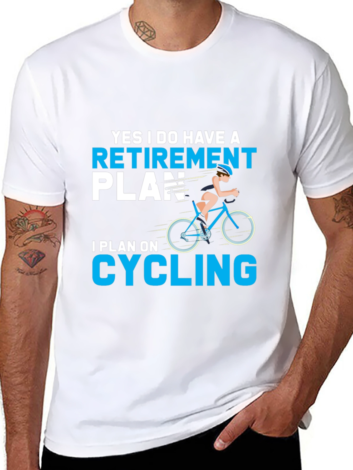 Black Retirement Plan Cycling T-Shirt view 8