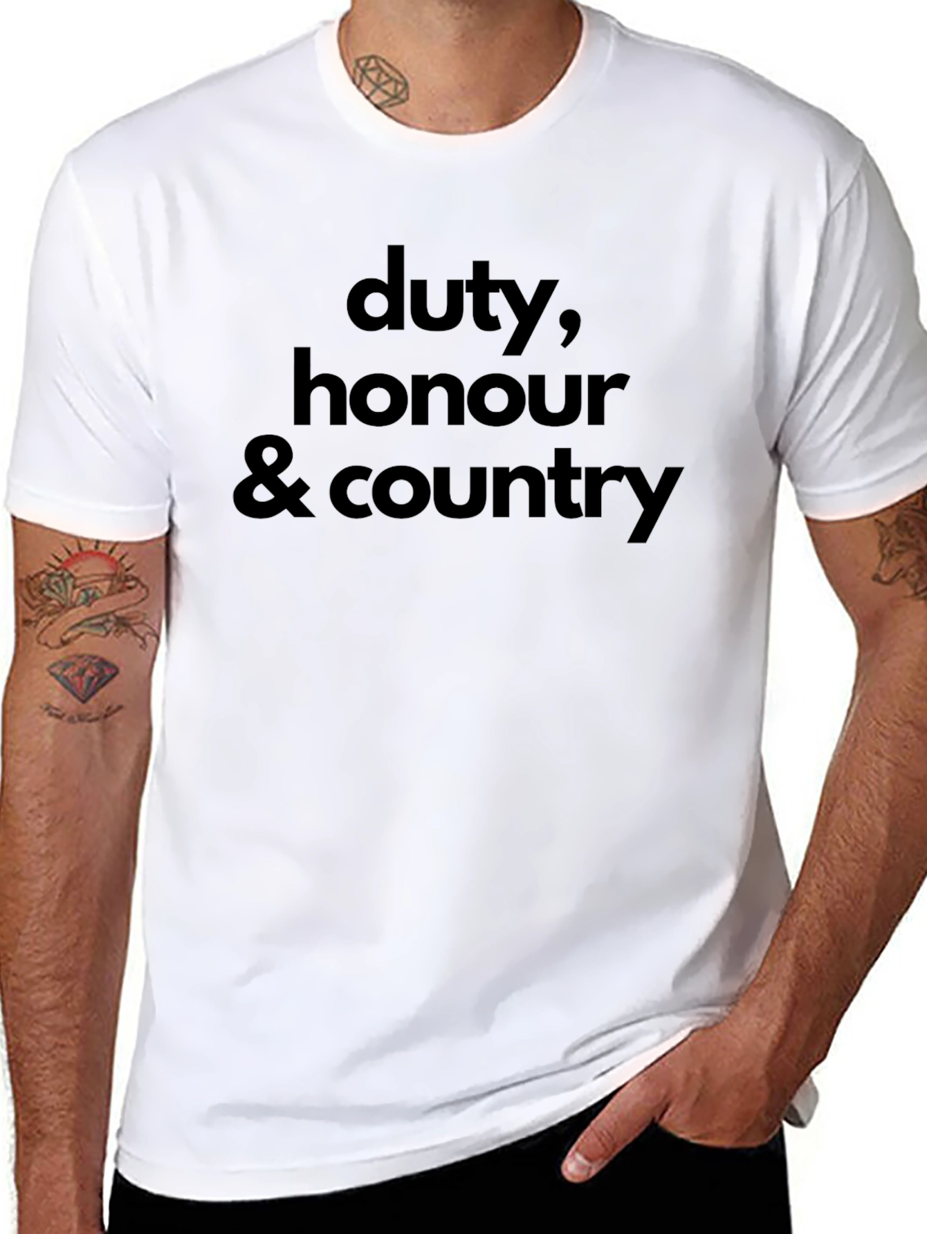 Black Duty, Honour & Country T-Shirt - Classic Patriotic Tee view 8