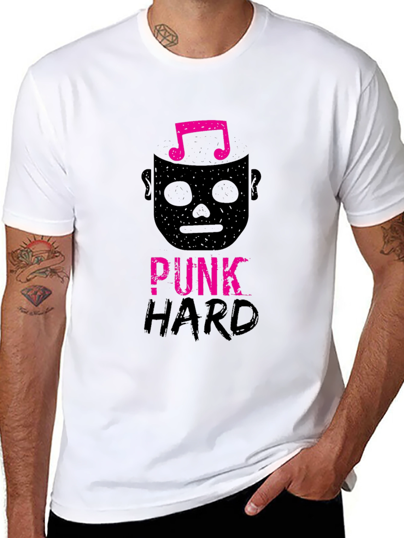 Black Punk Hard Graphic Tee - Black view 8