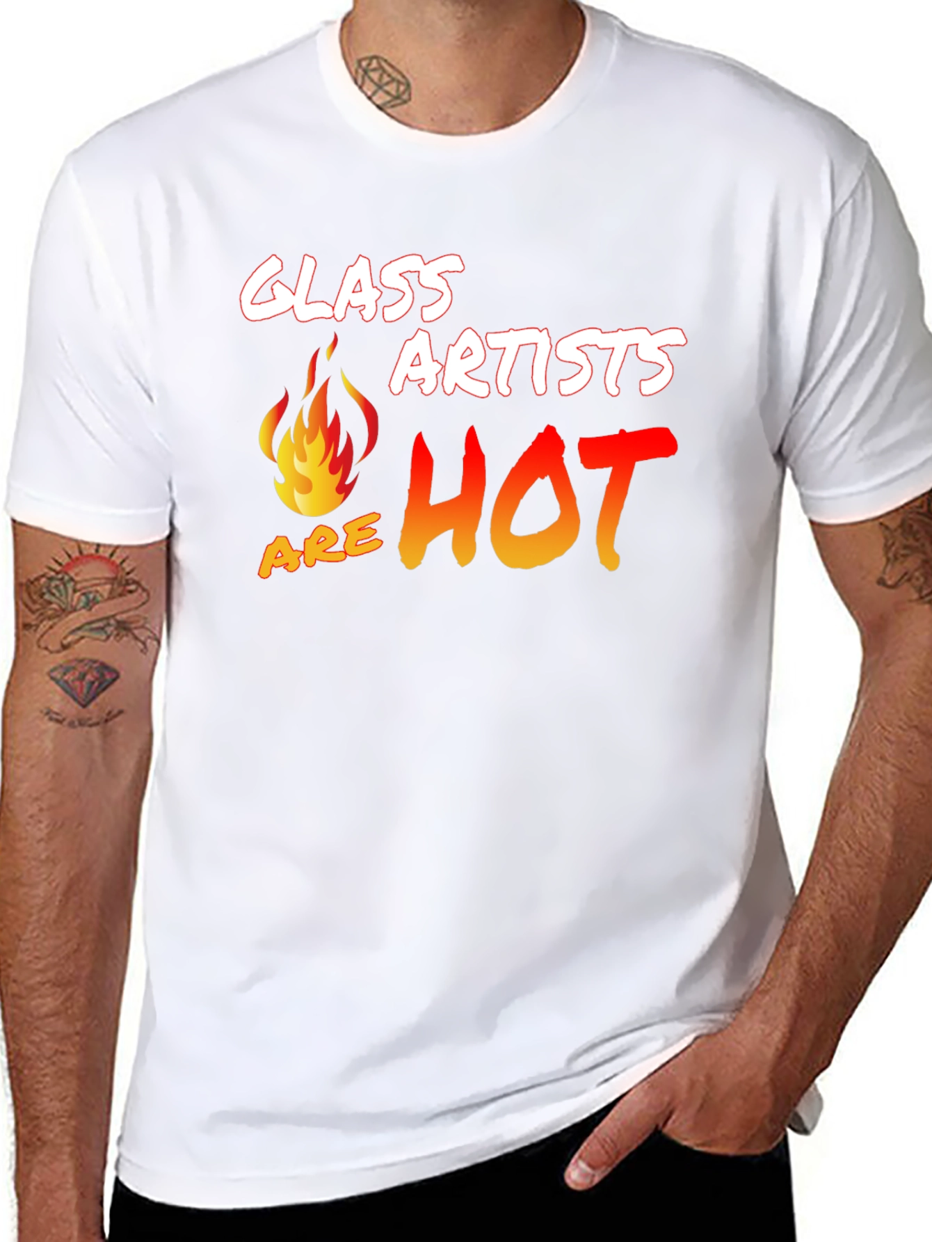 Black Glass Artists Are Hot T-Shirt view 8