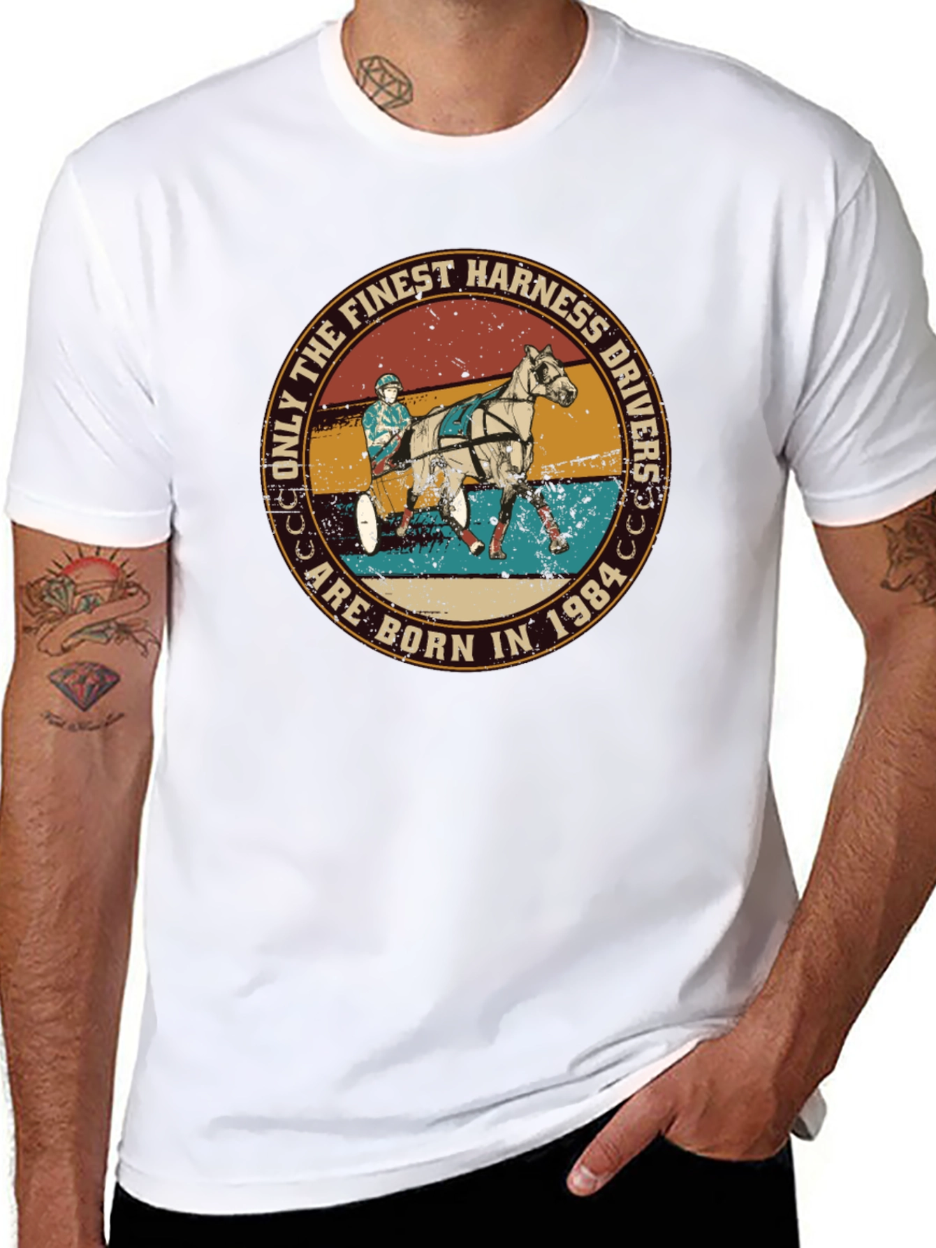 Finest Harness Drivers Born in 1984 Black Tee - 8