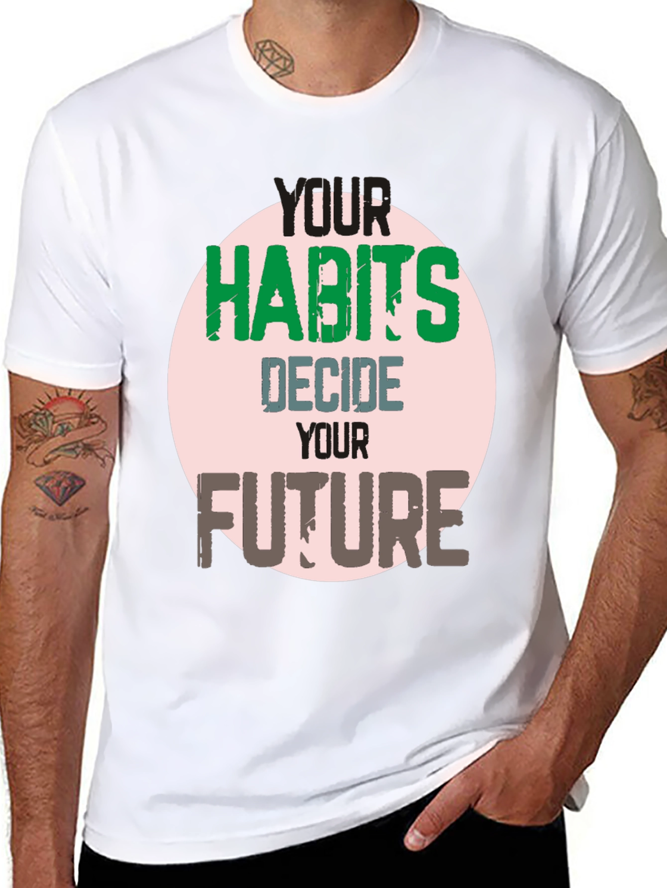 Black Habits Decide Future Graphic Tee - Black view 8