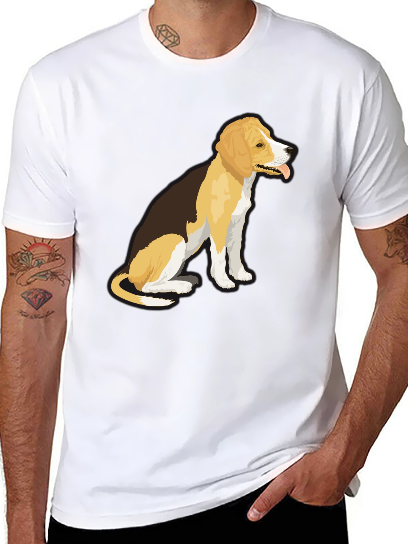 Black Dog Graphic T-Shirt - Black, Casual Wear view 8