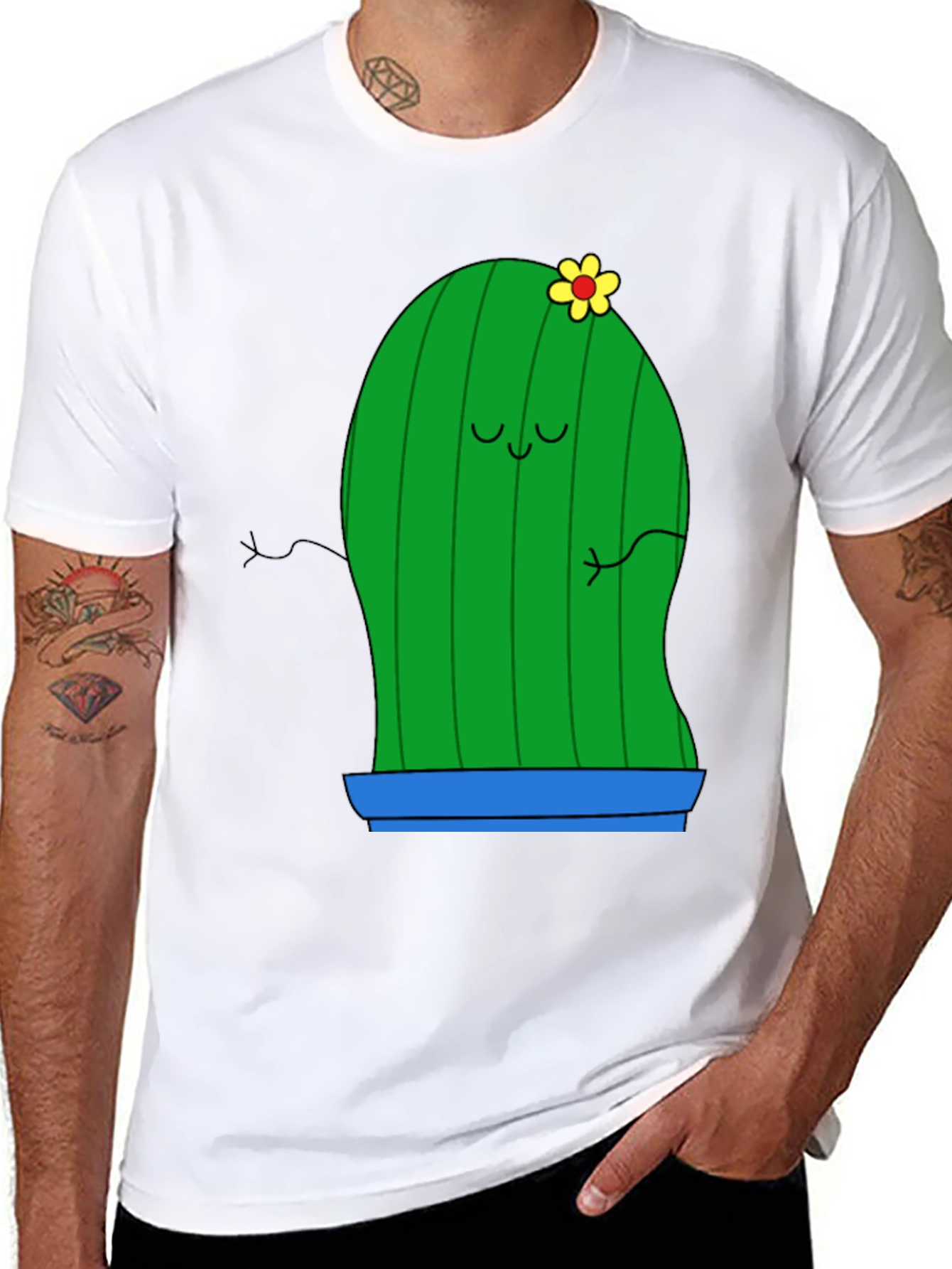 Cute Cactus Graphic Tee - Unisex Black T-Shirt - 8
