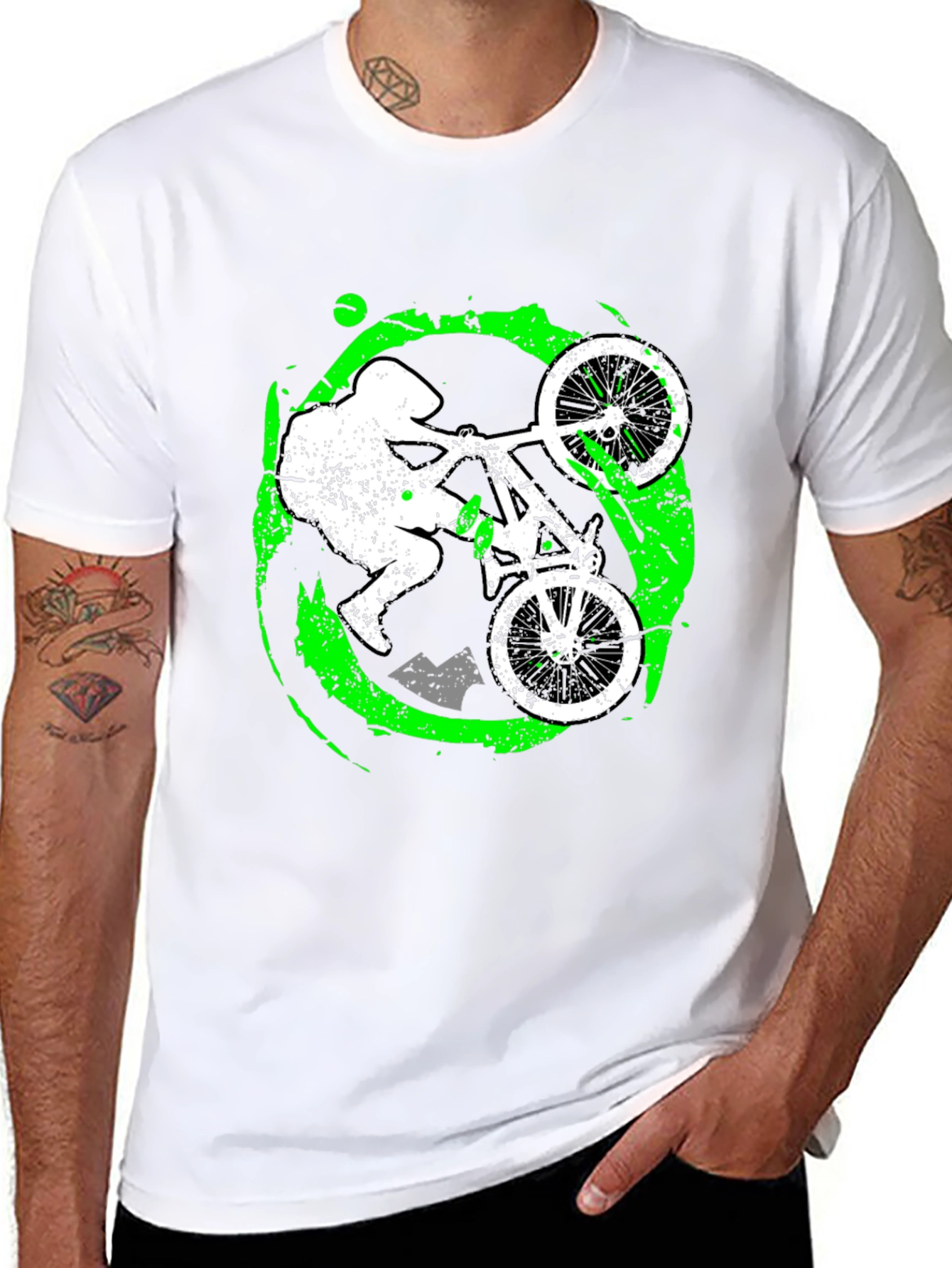 Black Mountain Biker Graphic T-Shirt - Black view 8