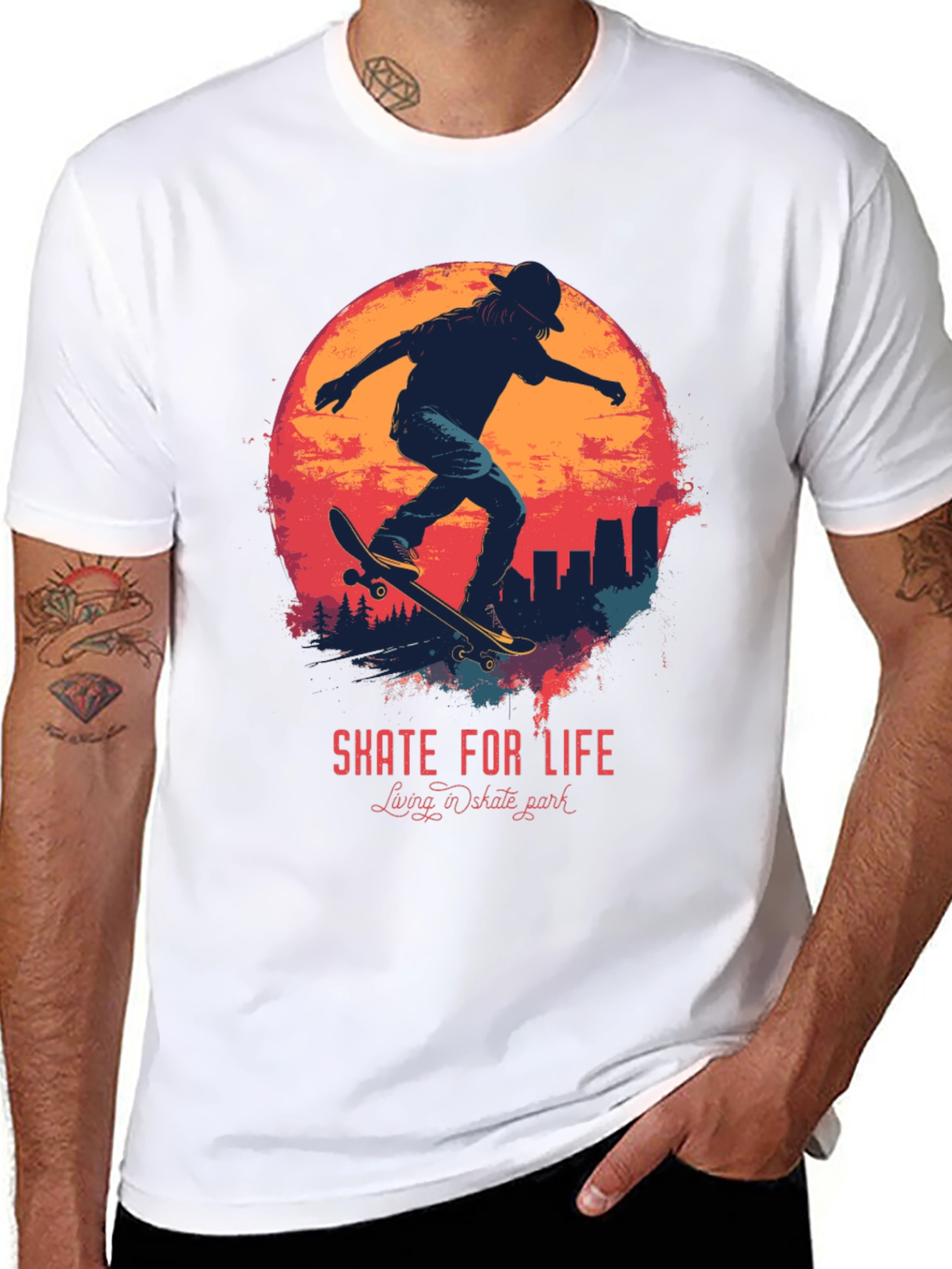 Black Skate For Life Graphic Tee view 8