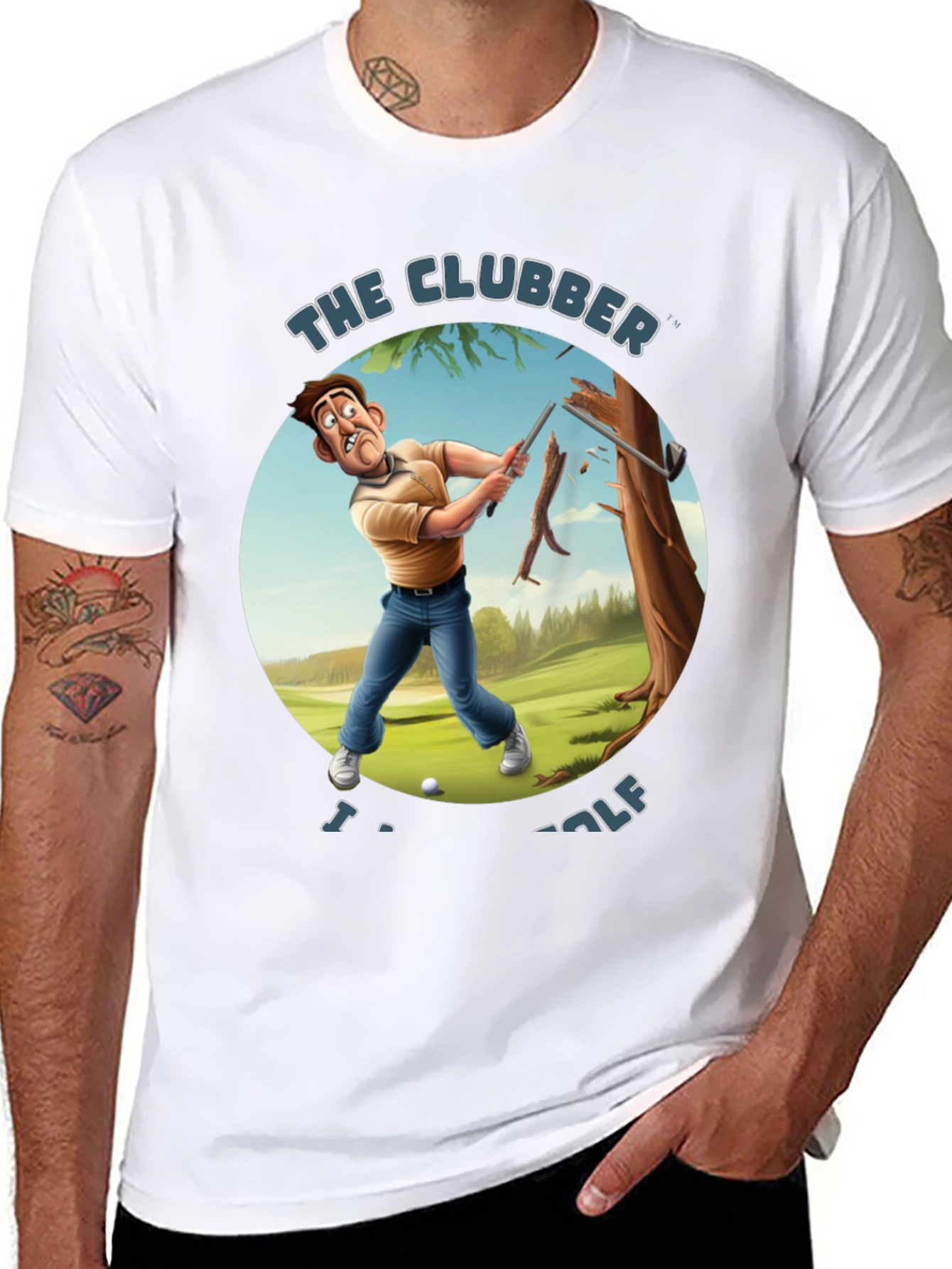 Black The Clubber Funny Golf T-Shirt view 8