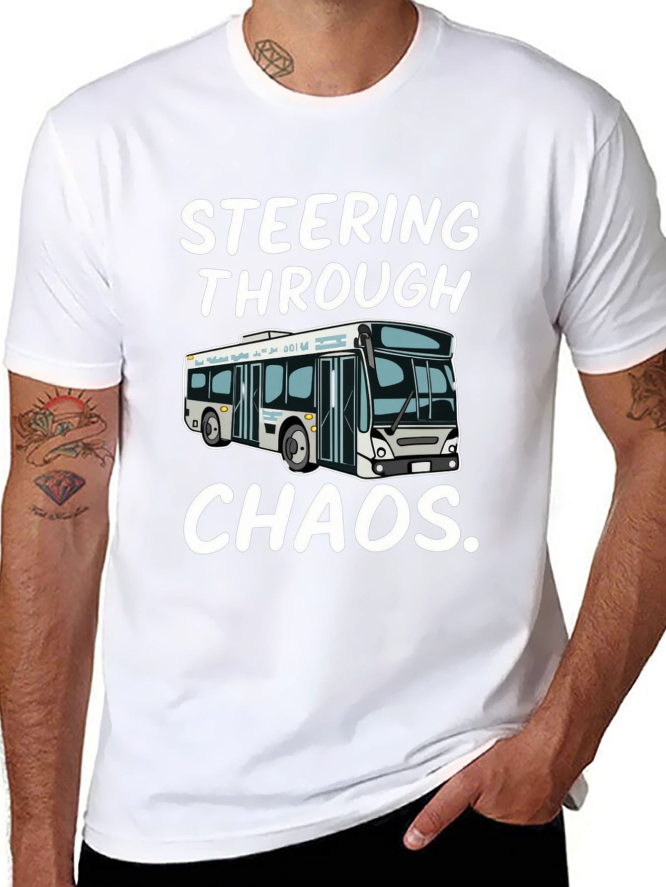 Steering Through Chaos Black Graphic T-Shirt - 8
