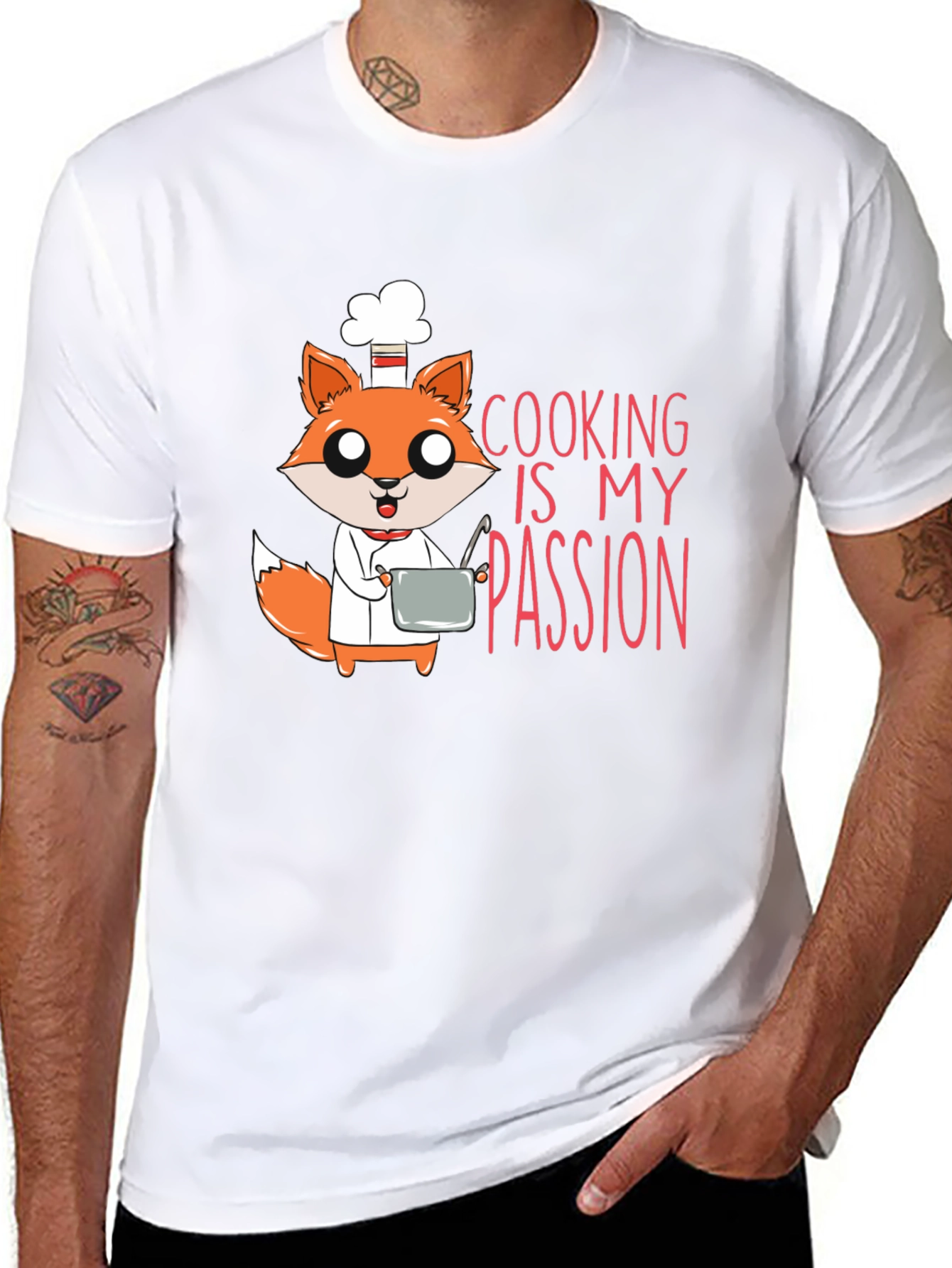 Black Chef Fox T-Shirt - Cooking Is My Passion view 8