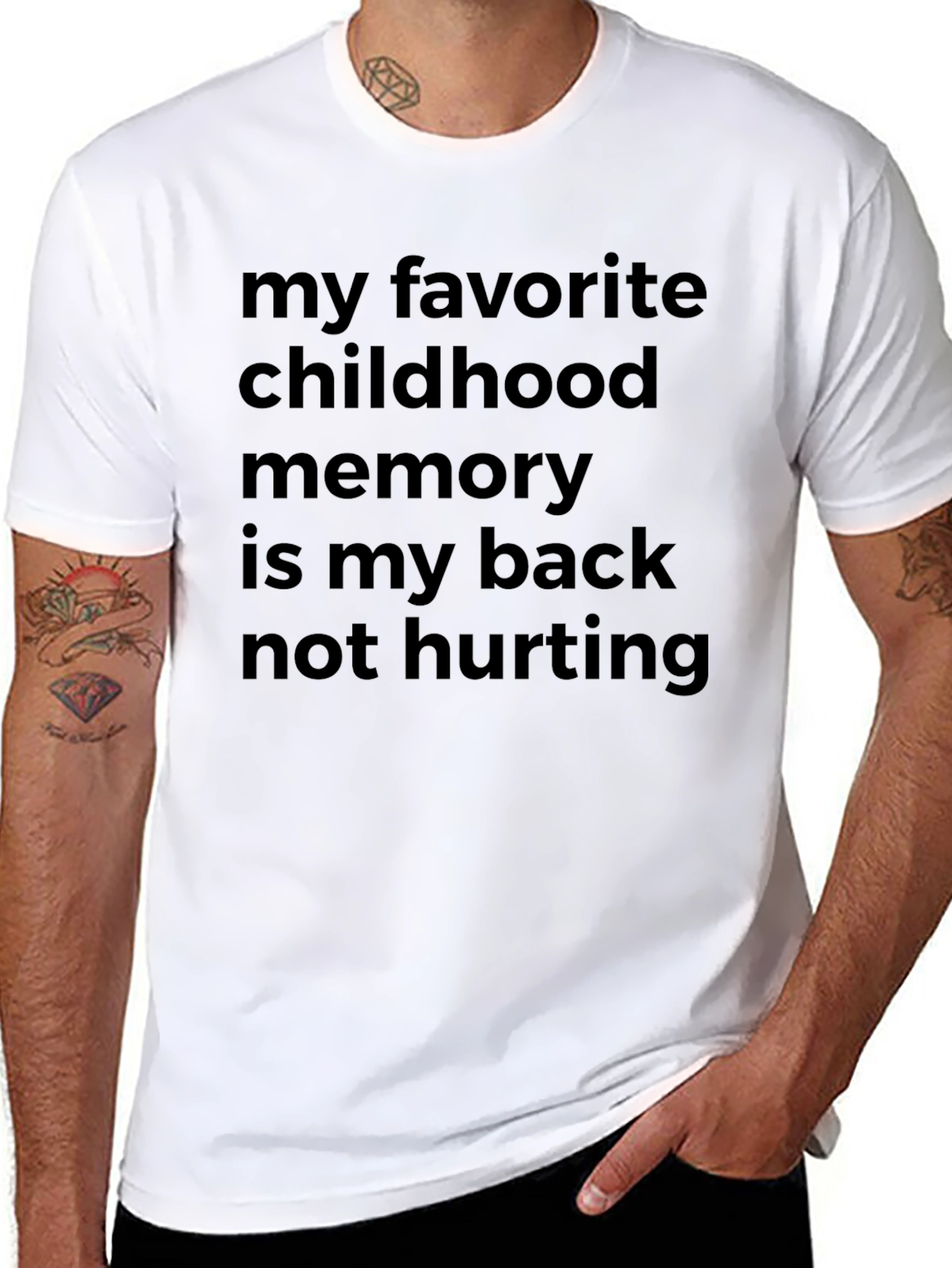 Black Funny Back Pain T-Shirt: My Favorite Childhood Memory view 8