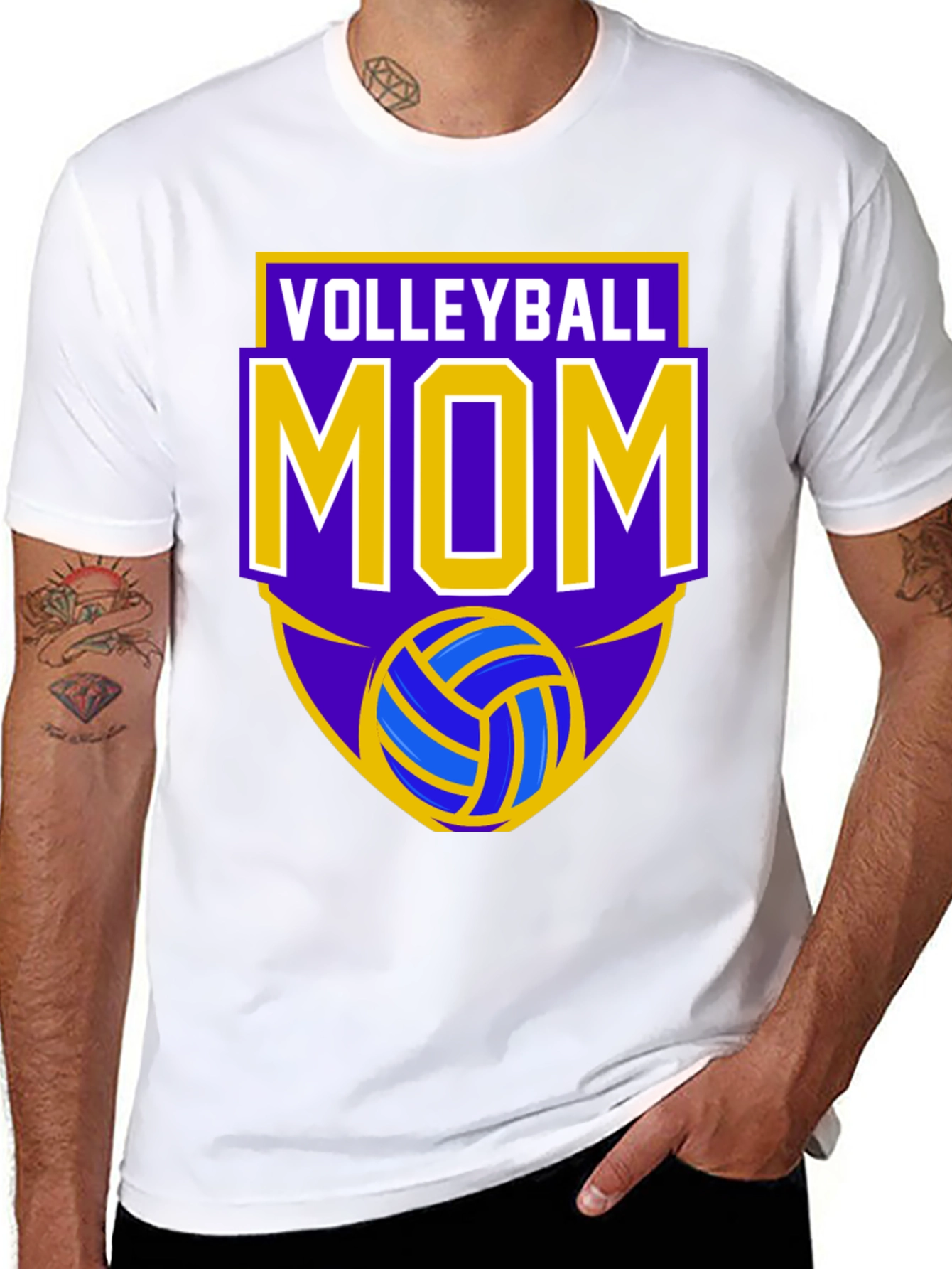 Black Volleyball Mom T-Shirt view 8