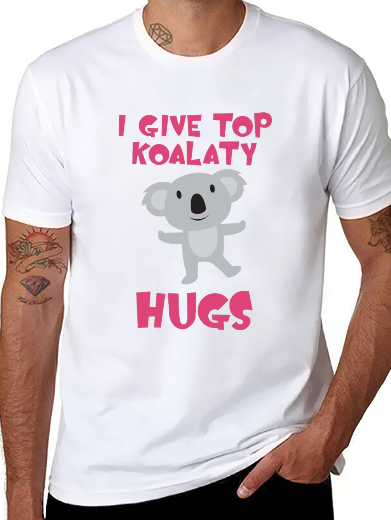 Black Koala-ty Hugs T-Shirt - Cute Animal Tee view 8