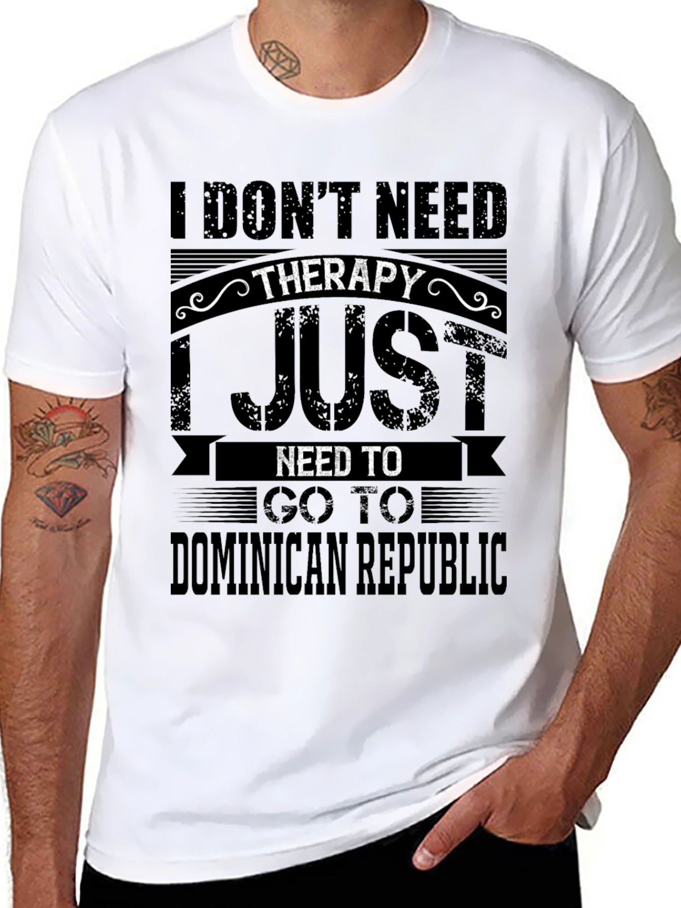 Black Dominican Republic Therapy T-Shirt view 8