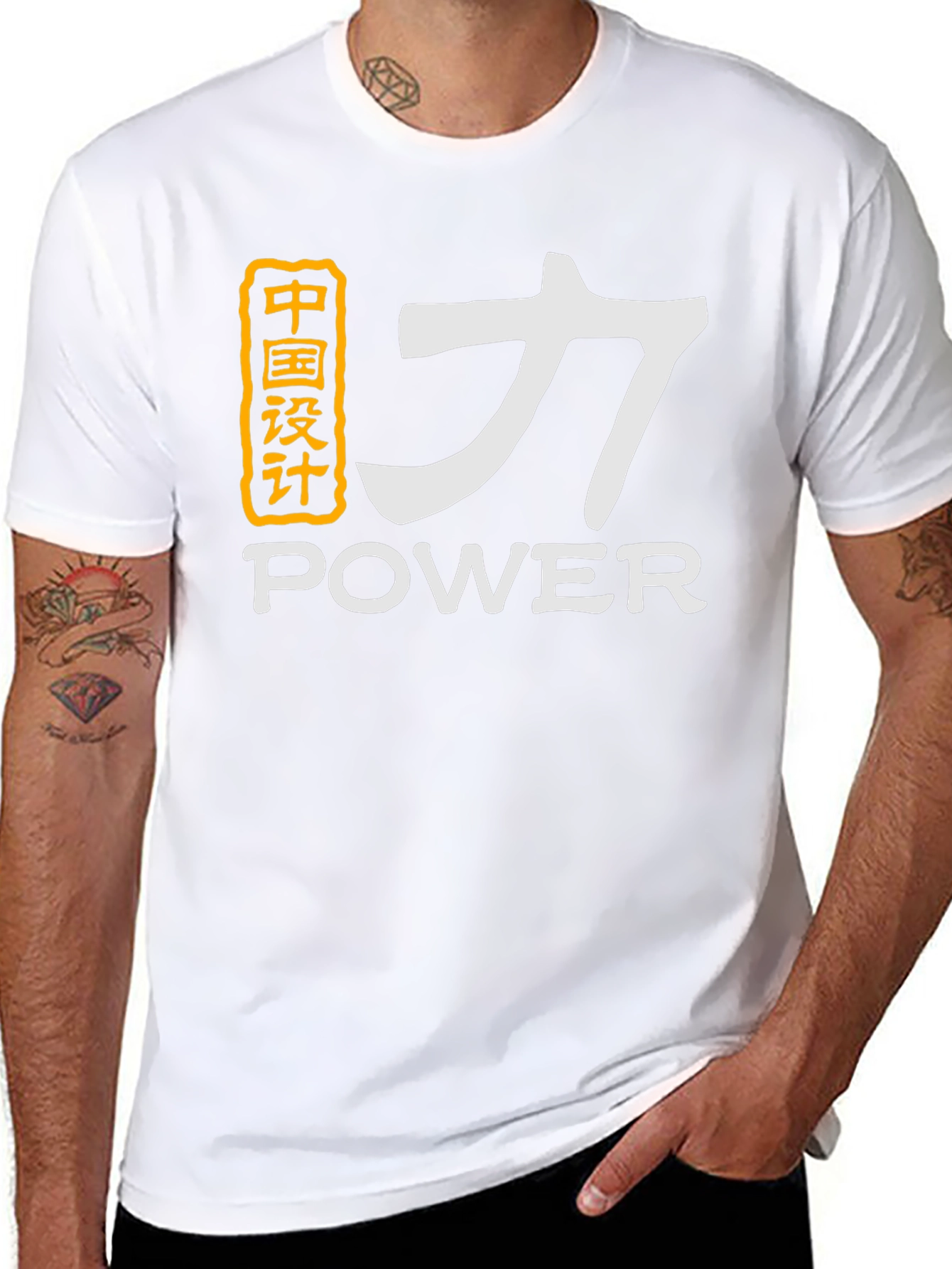 Black Power Graphic T-Shirt - Chinese Design - Black view 8