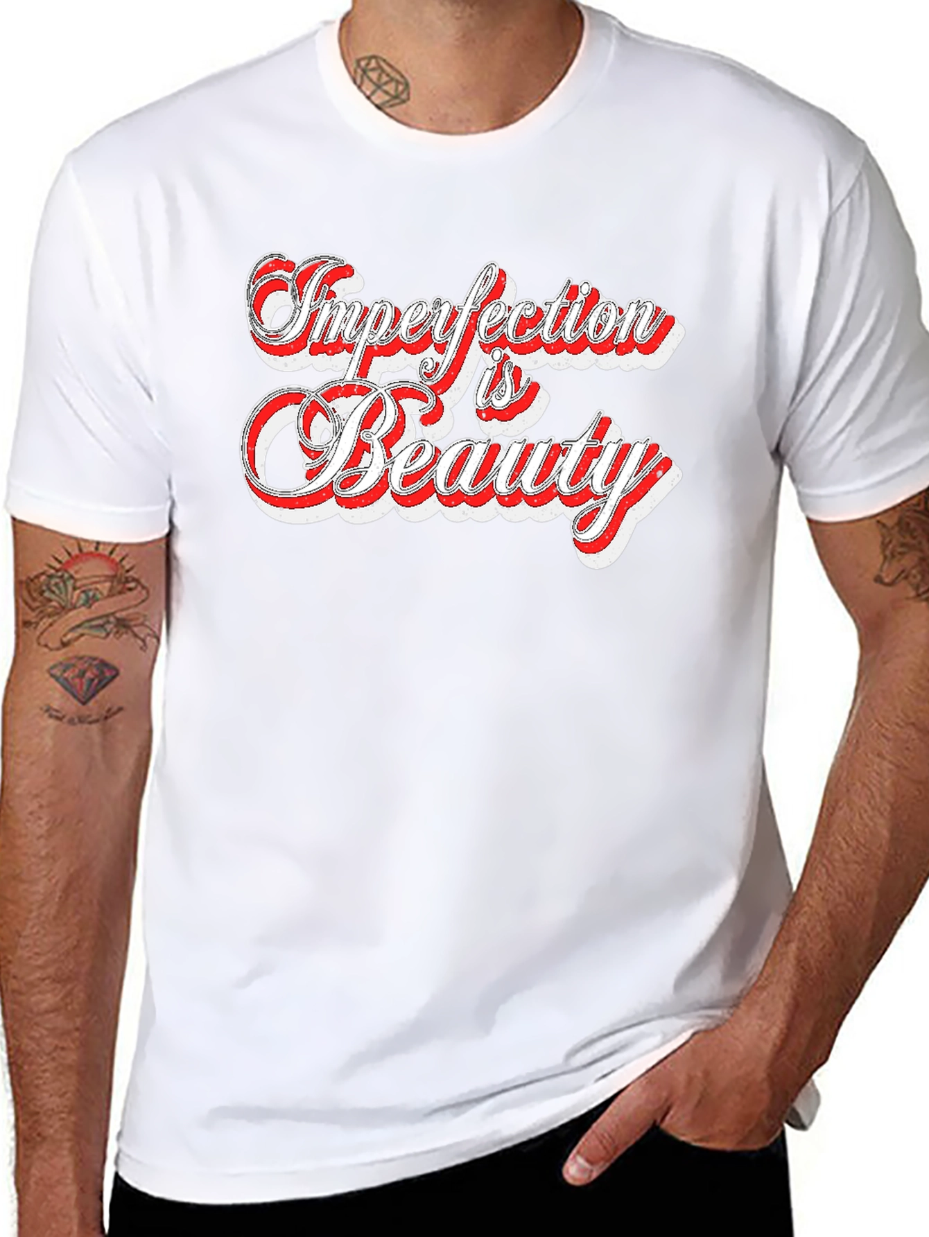 Black Imperfection is Beauty Graphic Tee - Black view 8