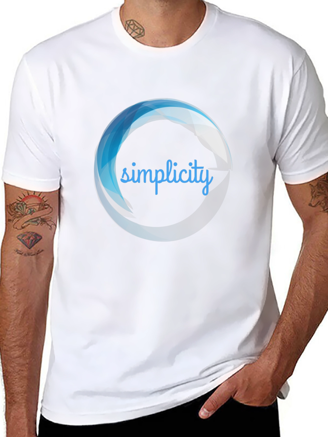 Black Simplicity Graphic Black T-Shirt for Men view 8