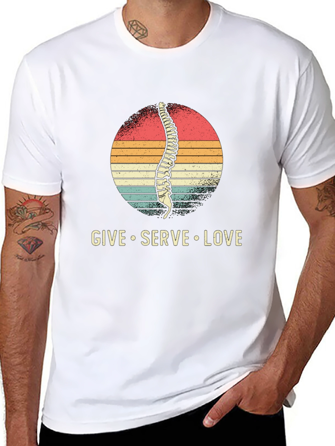 Black Chiropractor T-Shirt - Spine Give Serve Love view 8