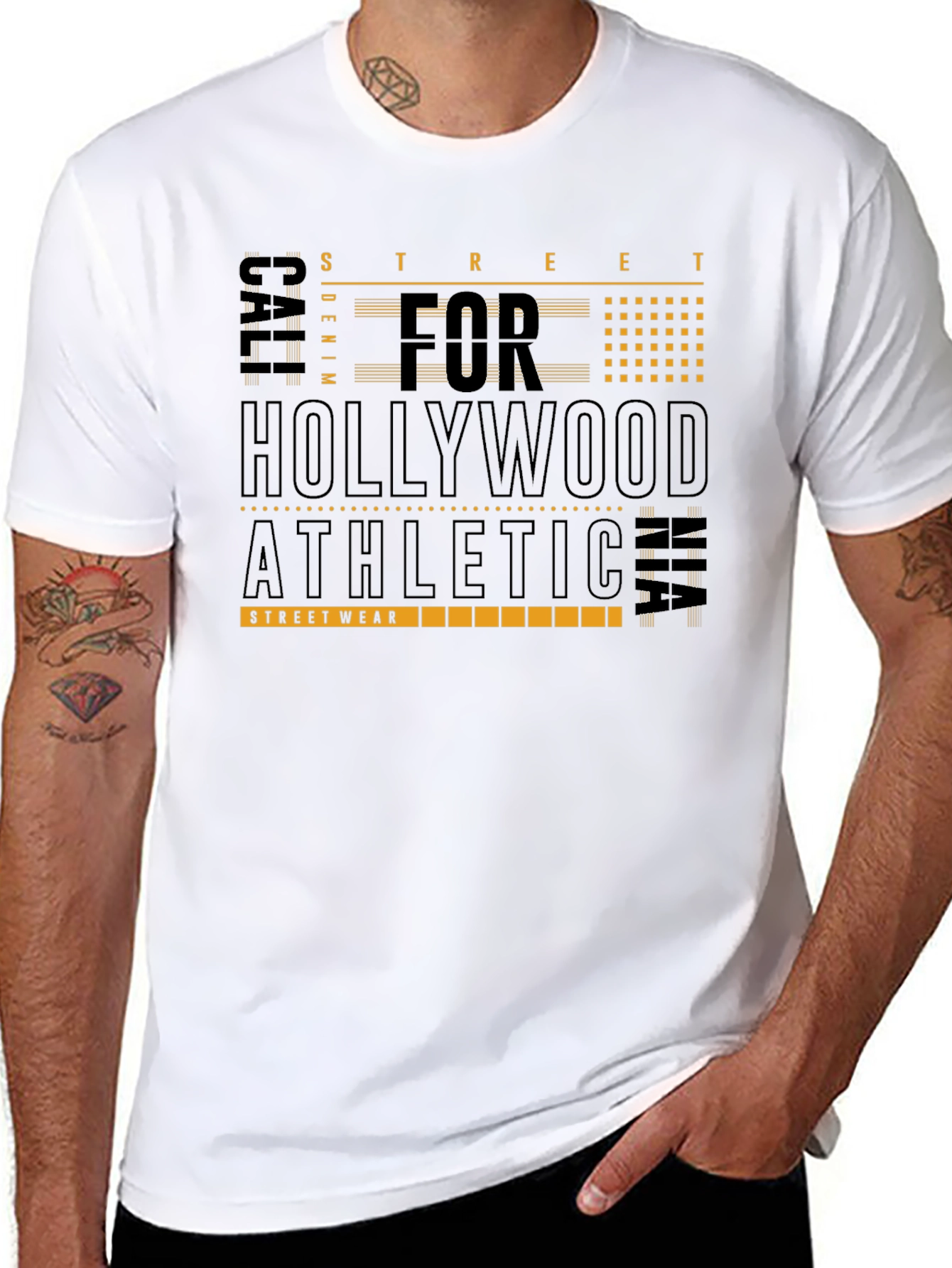 Black Hollywood Athletic Streetwear Tee - Black view 8