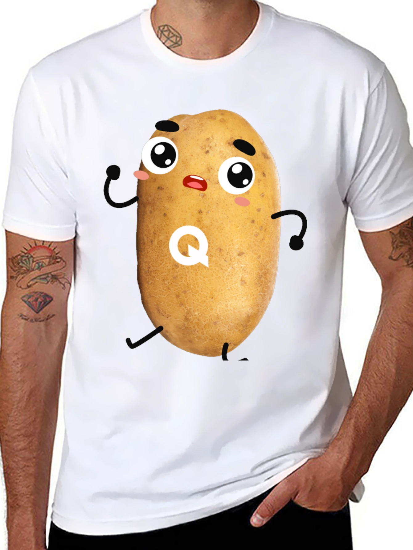Funny Potato Graphic T-Shirt - Quirky Novelty Tee - 8