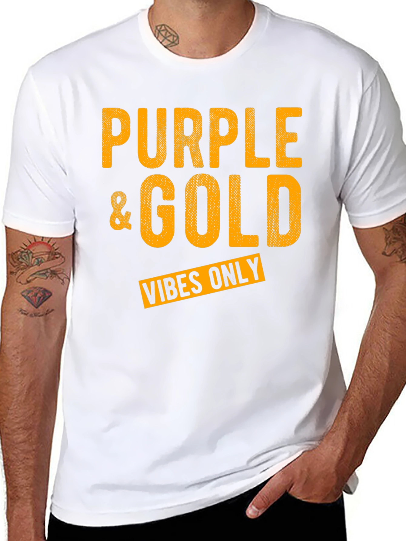 Purple & Gold Vibes Only Graphic T-Shirt - 8