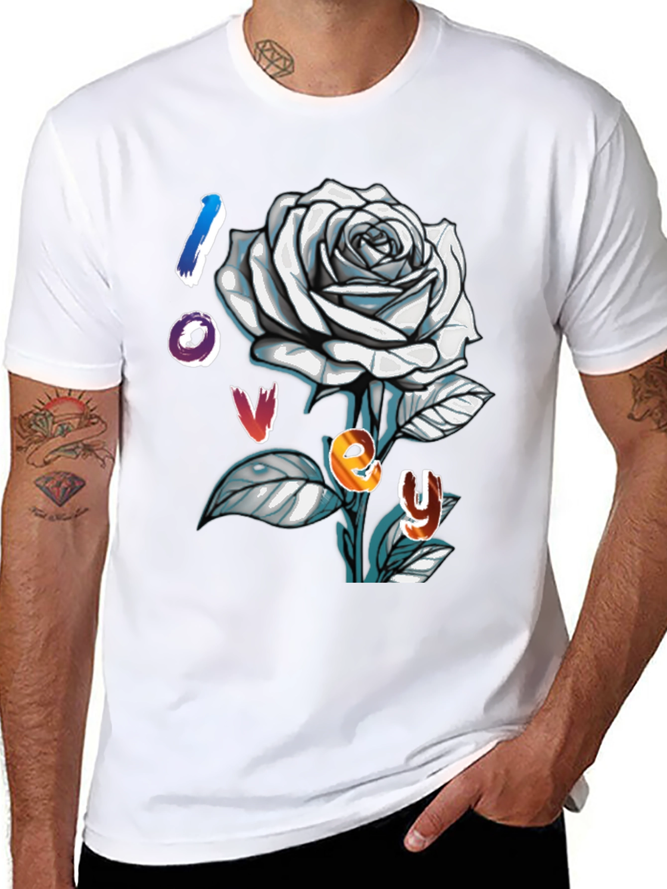 Black Rose Lovey Graphic Tee view 8