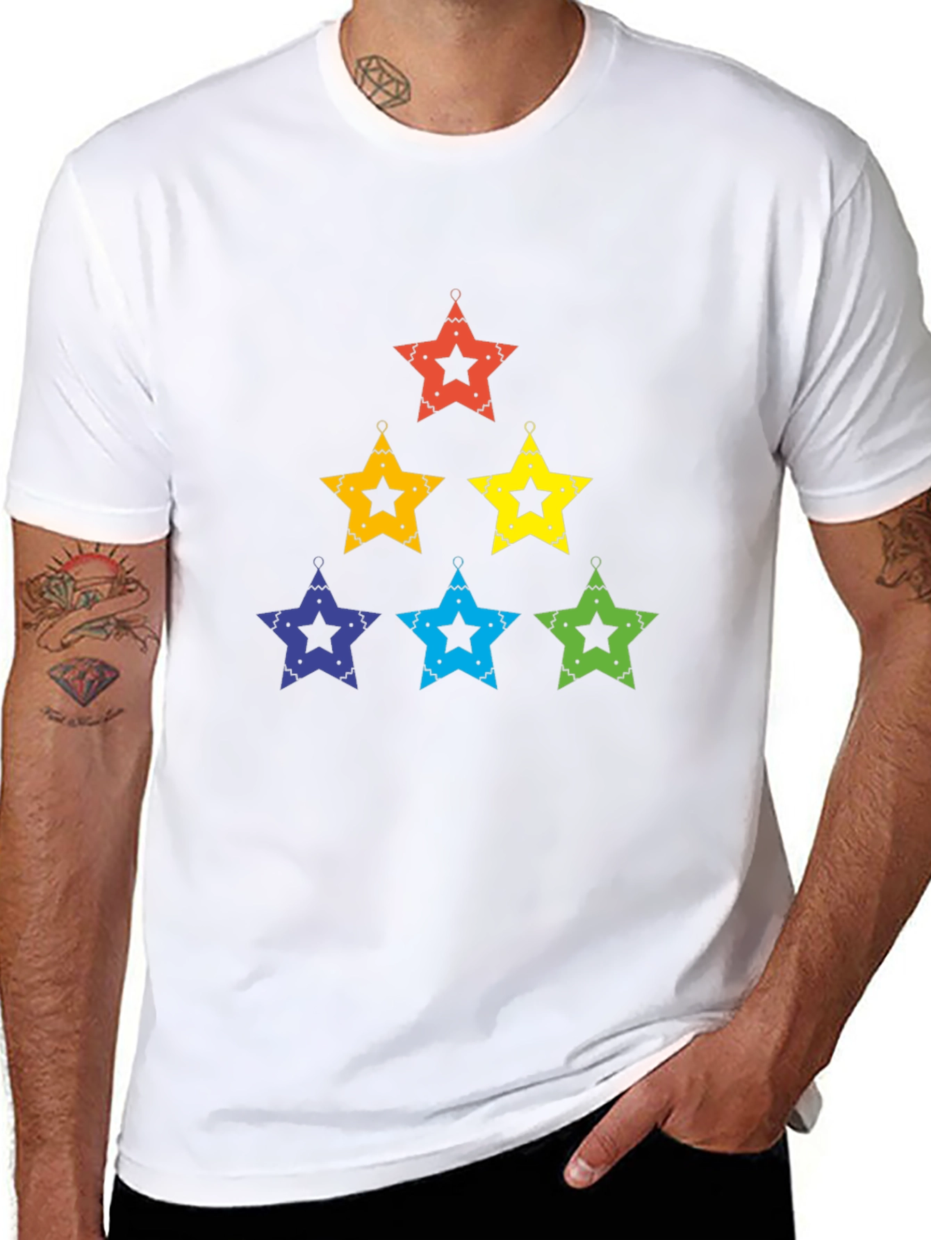 Black Rainbow Star T-Shirt view 8