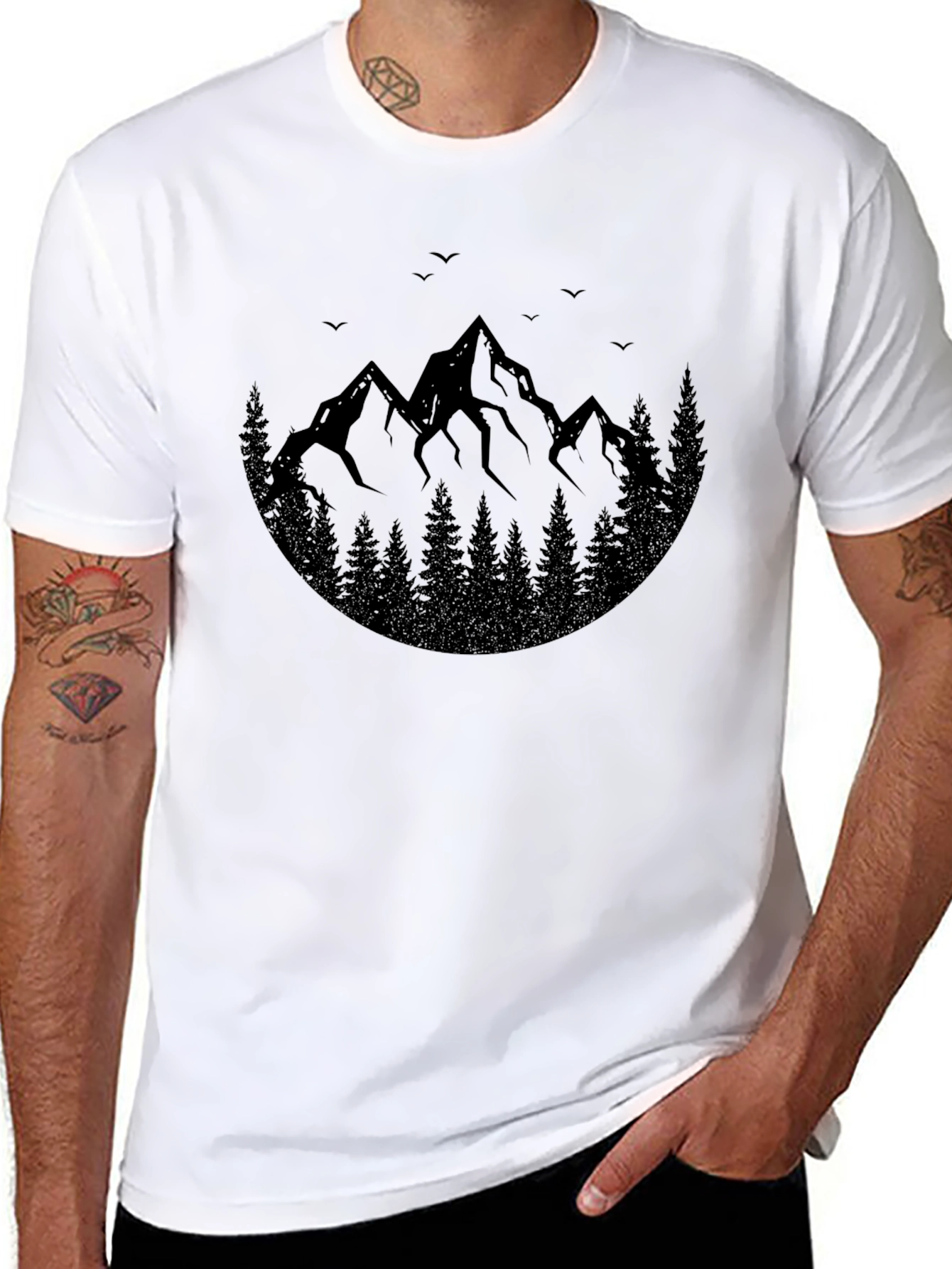 Black Mountain Silhouette Graphic T-Shirt view 8