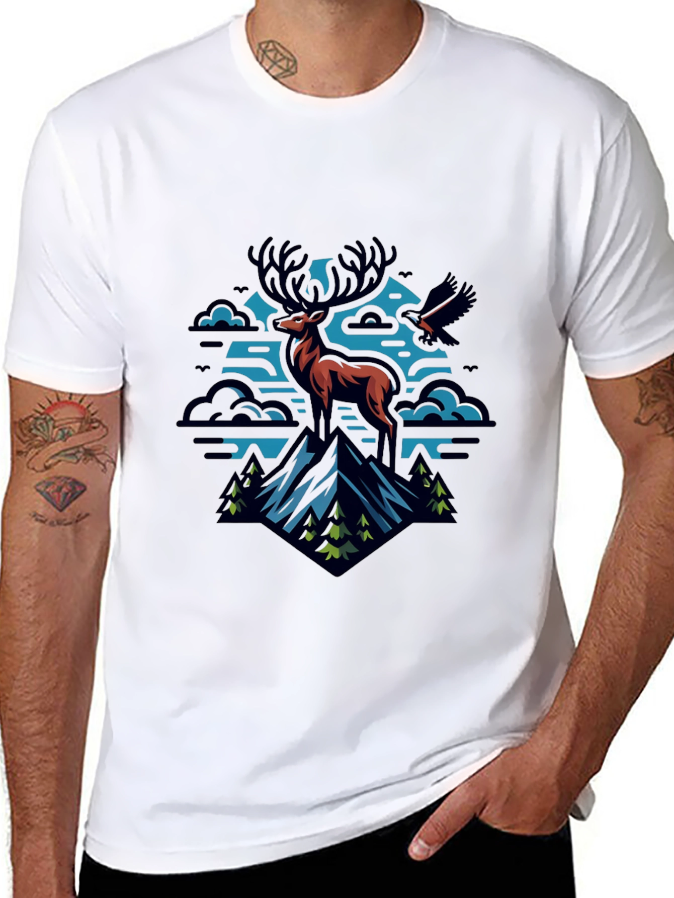 Black Mountain Deer Graphic Tee view 8