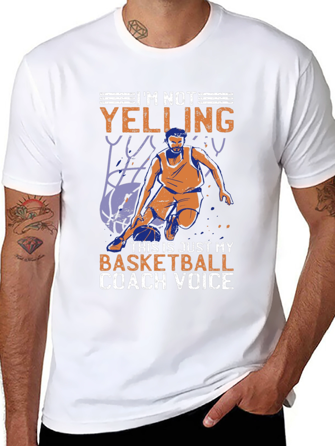Black Basketball Coach Voice Graphic T-Shirt view 8
