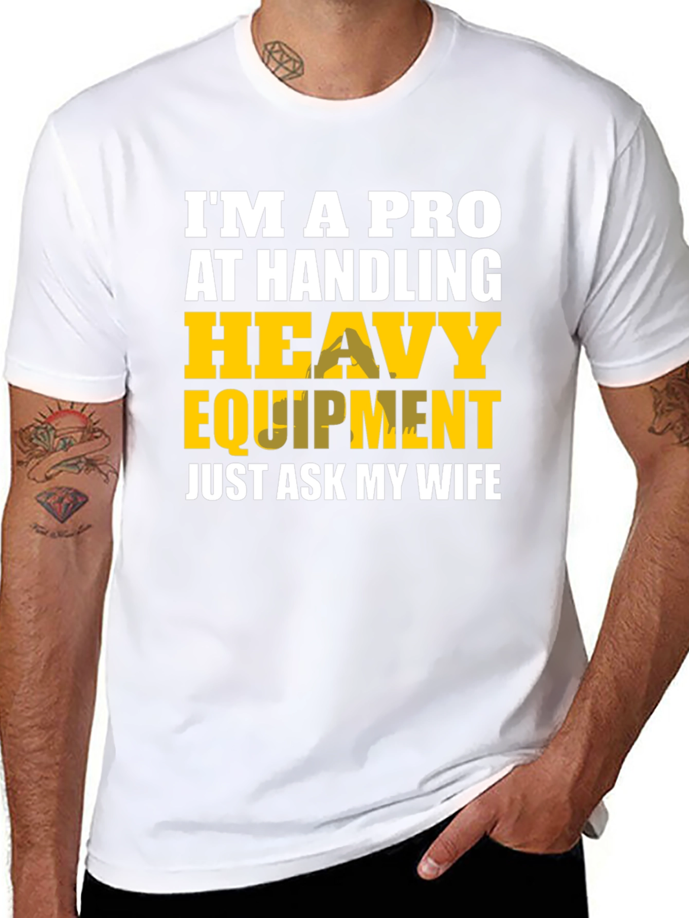Black Heavy Equipment Pro Funny T-Shirt view 8