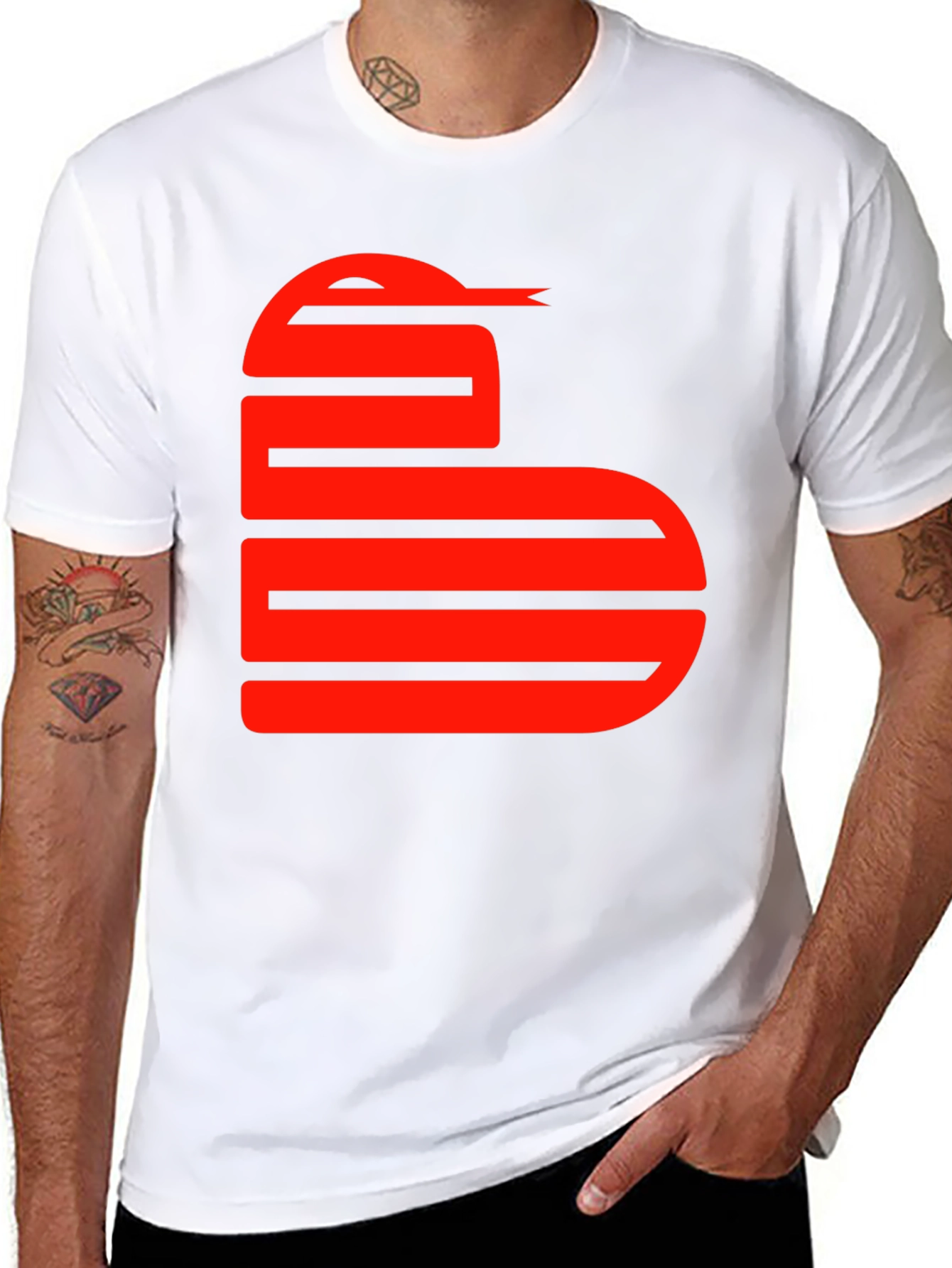 Black Snake Graphic Tee - Red Serpent on Black view 8