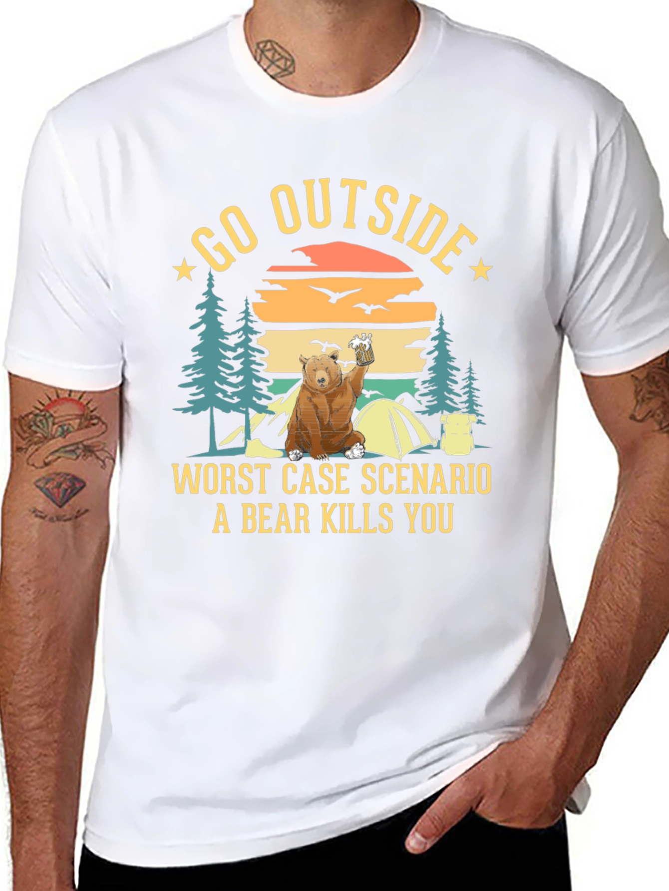 Black Go Outside Bear T-Shirt view 8