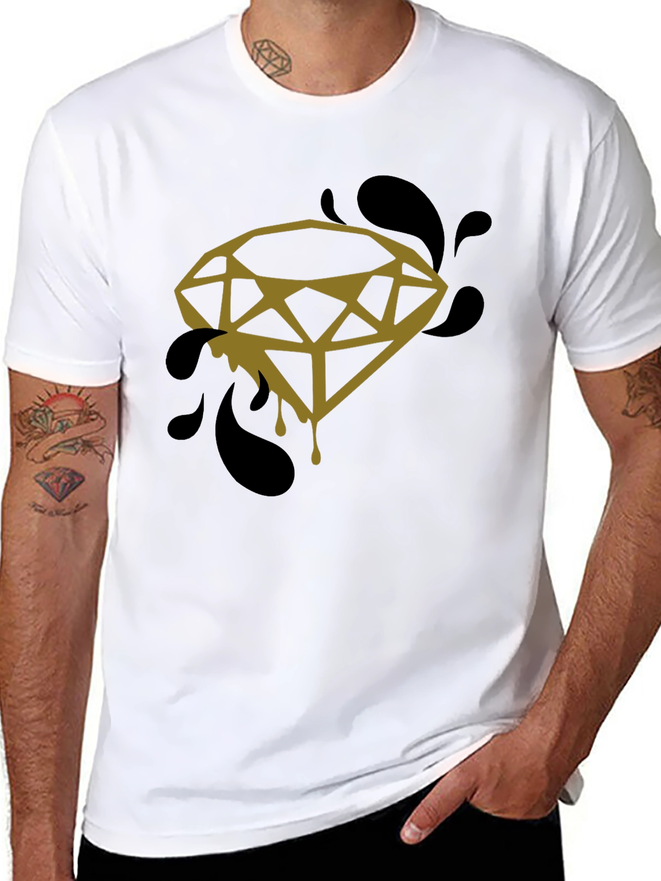 Black Diamond Drip Graphic Tee - Modern Streetwear view 8