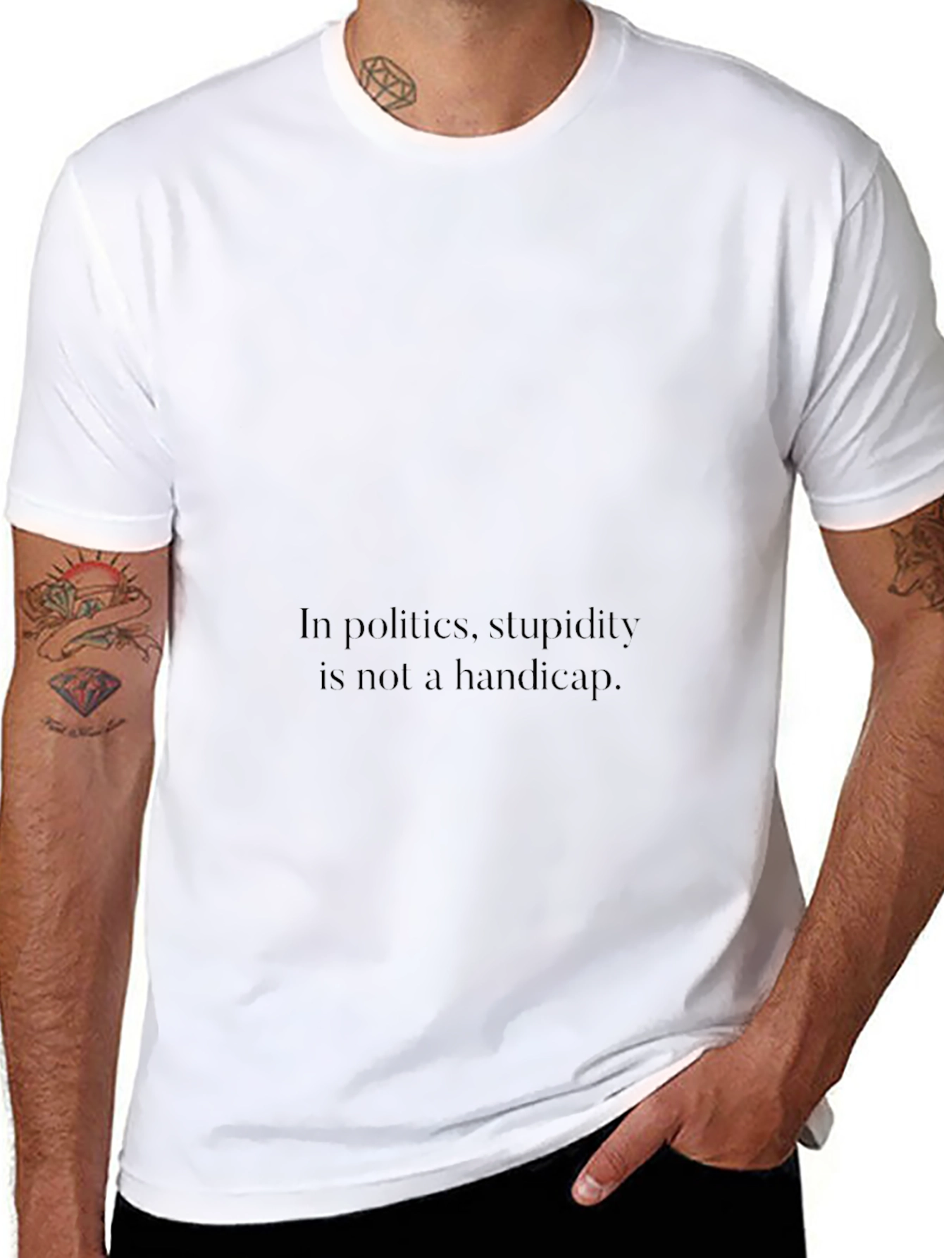 Black Political Humor T-Shirt - "Stupidity" Slogan view 8