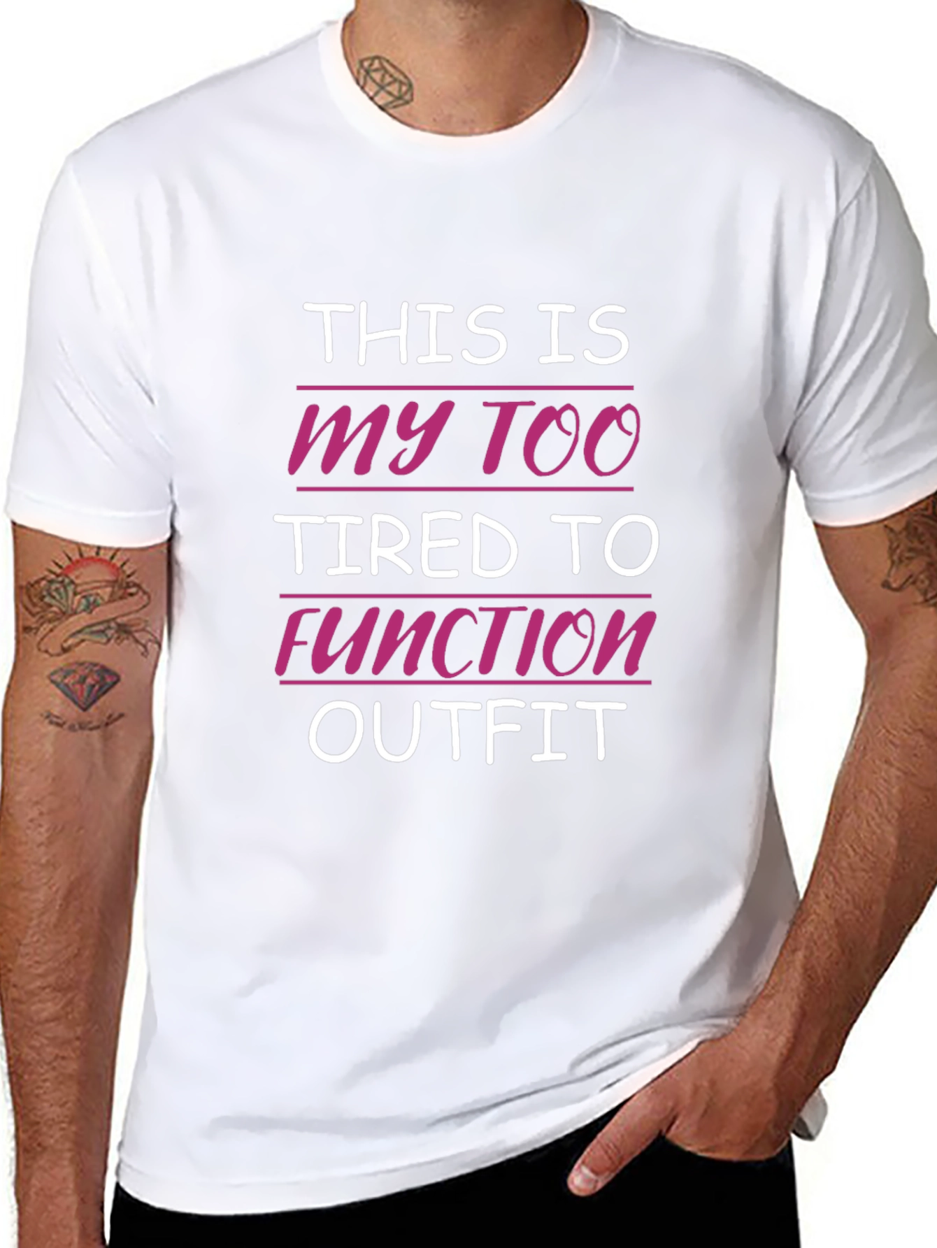 Black Too Tired to Function Outfit T-Shirt view 8