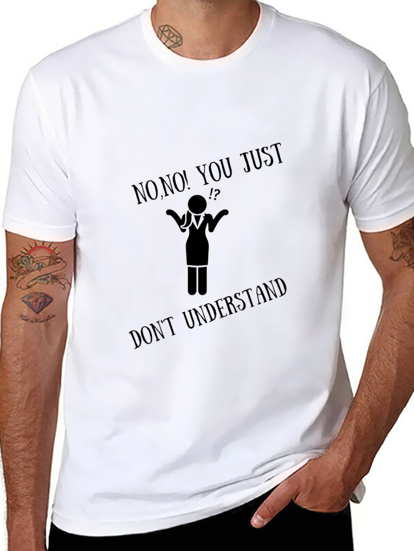 Black Funny Graphic T-Shirt - Don't Understand view 8