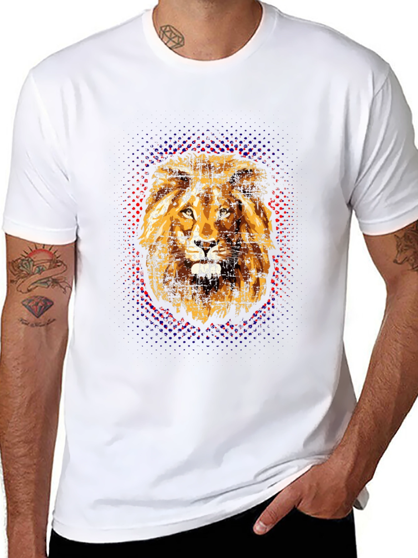 Black Lion Graphic Print Black T-Shirt view 8