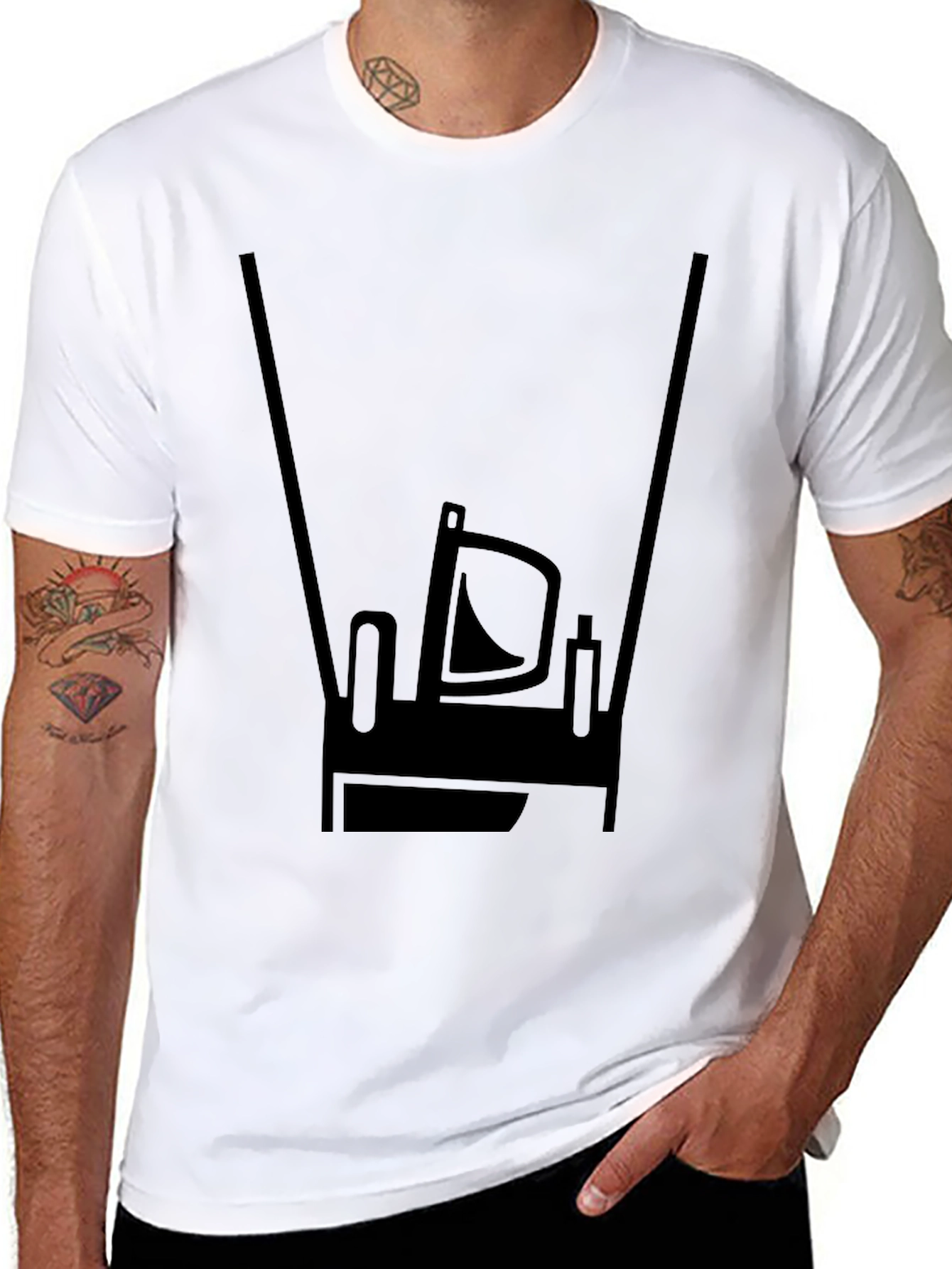 Black Black Tractor Graphic Tee - Modern & Bold Style view 8