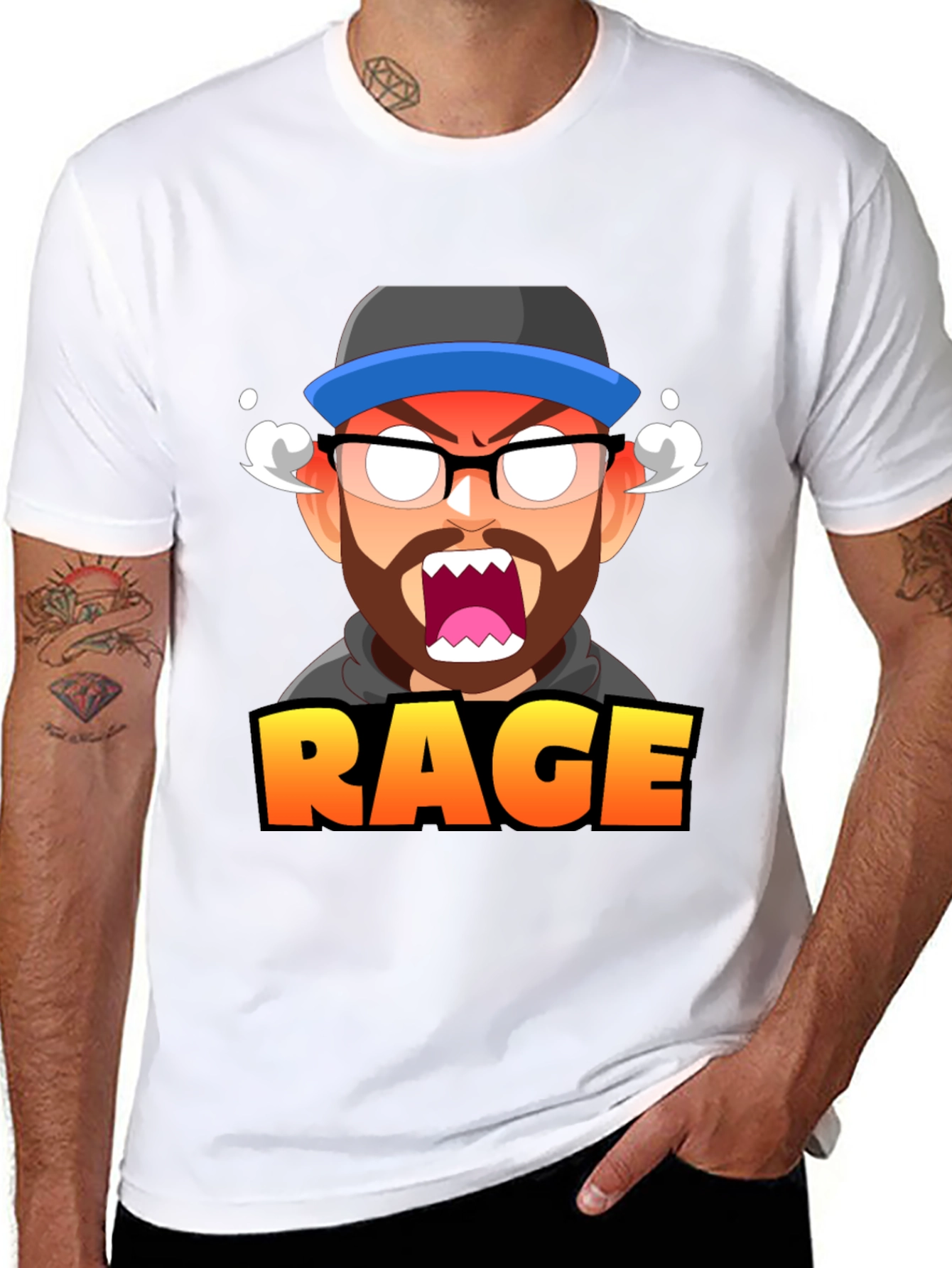Black Rage Mode Graphic Tee - Gamer Inspired T-Shirt view 8