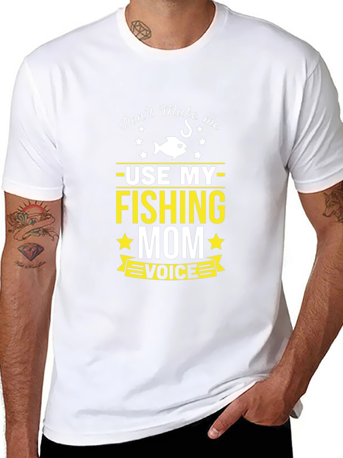 Black Funny Fishing Mom T-Shirt view 8