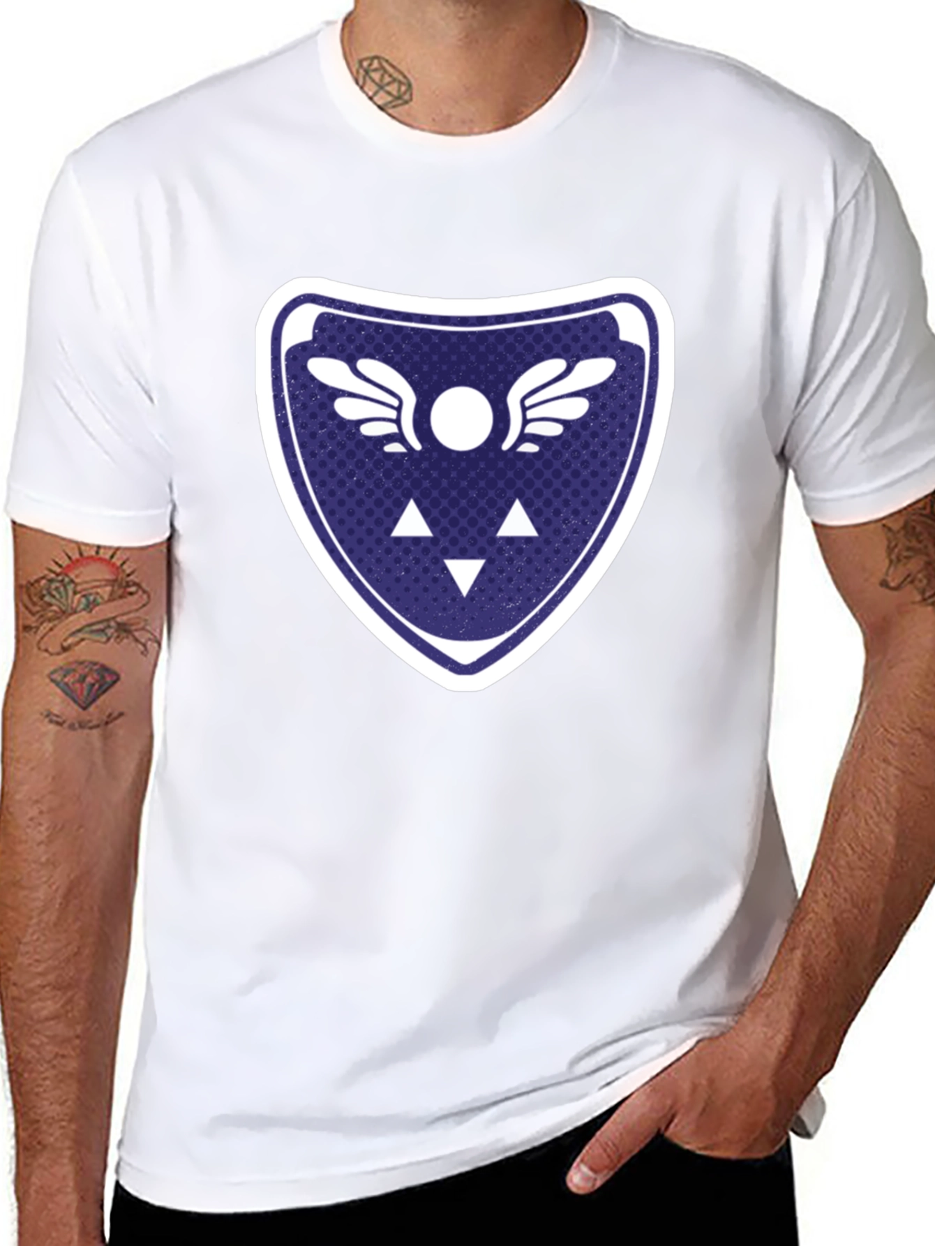 Black Mystic Shield Graphic Tee - Gamer Inspired Design view 8