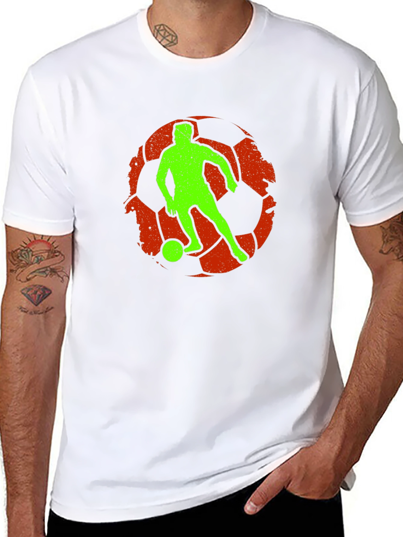 Black Soccer Player Graphic Tee view 8