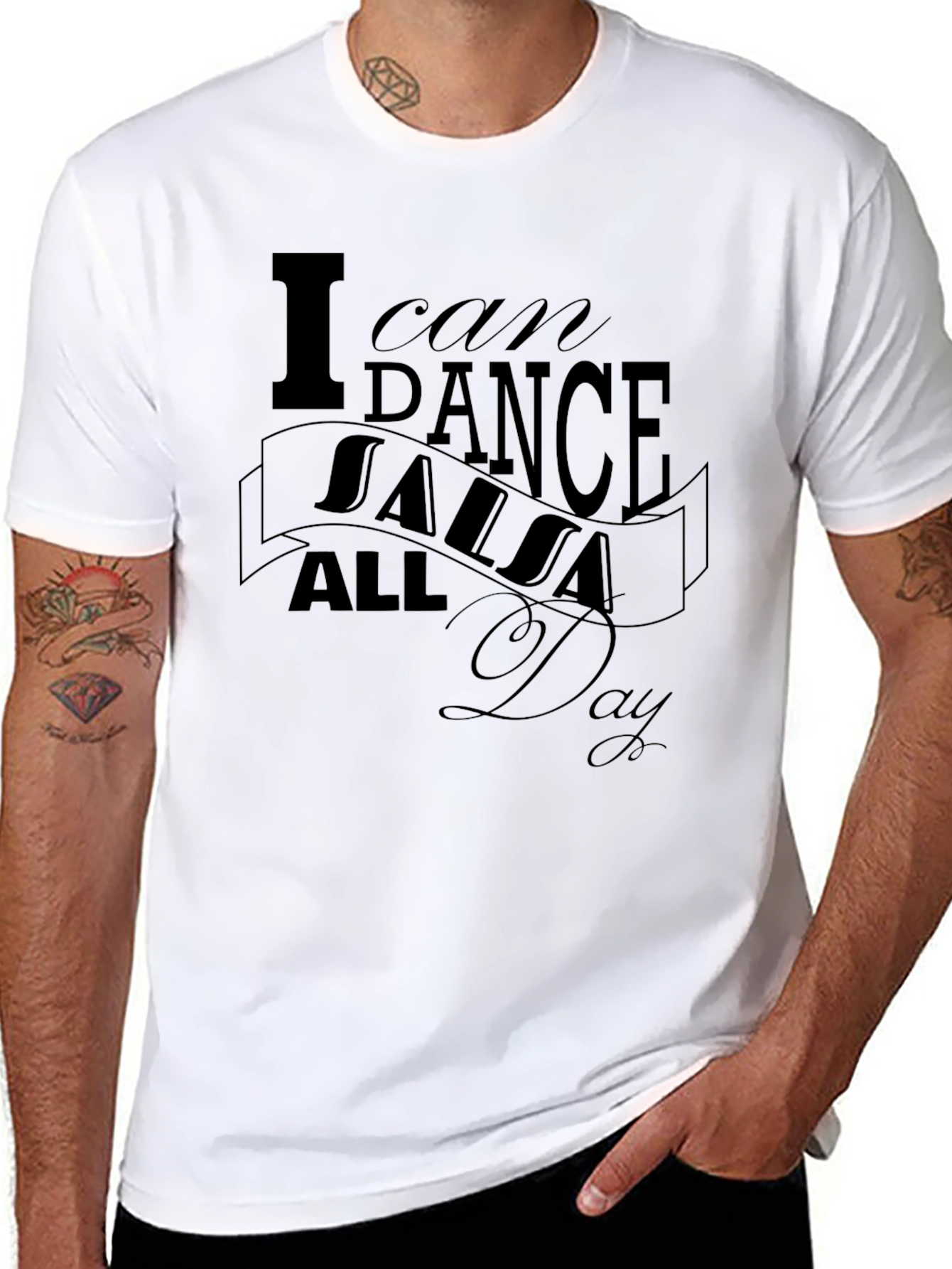 Black I Can Dance Salsa All Day Graphic Tee view 8