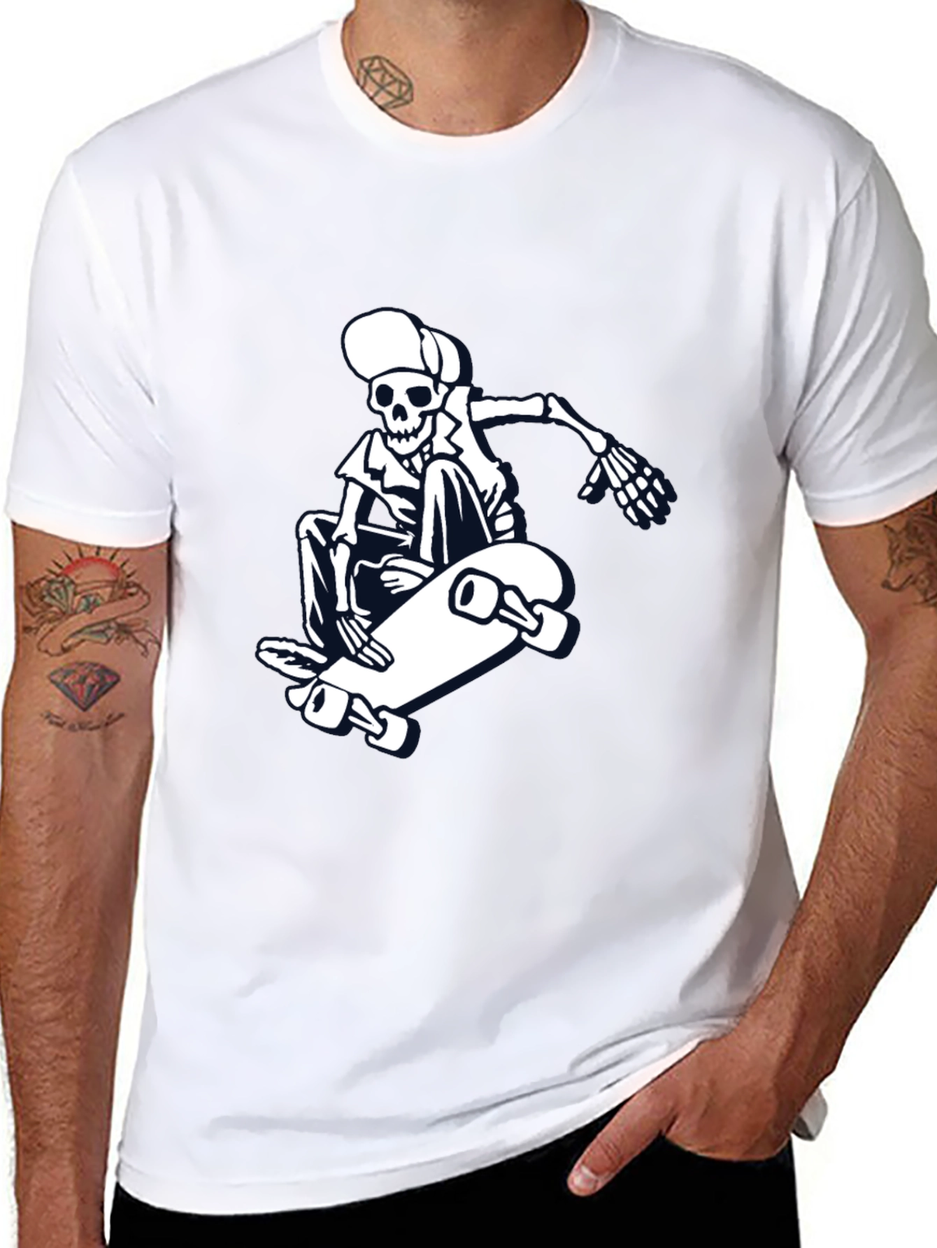 Skateboarding Skeleton Graphic Tee - Cool & Casual - 8
