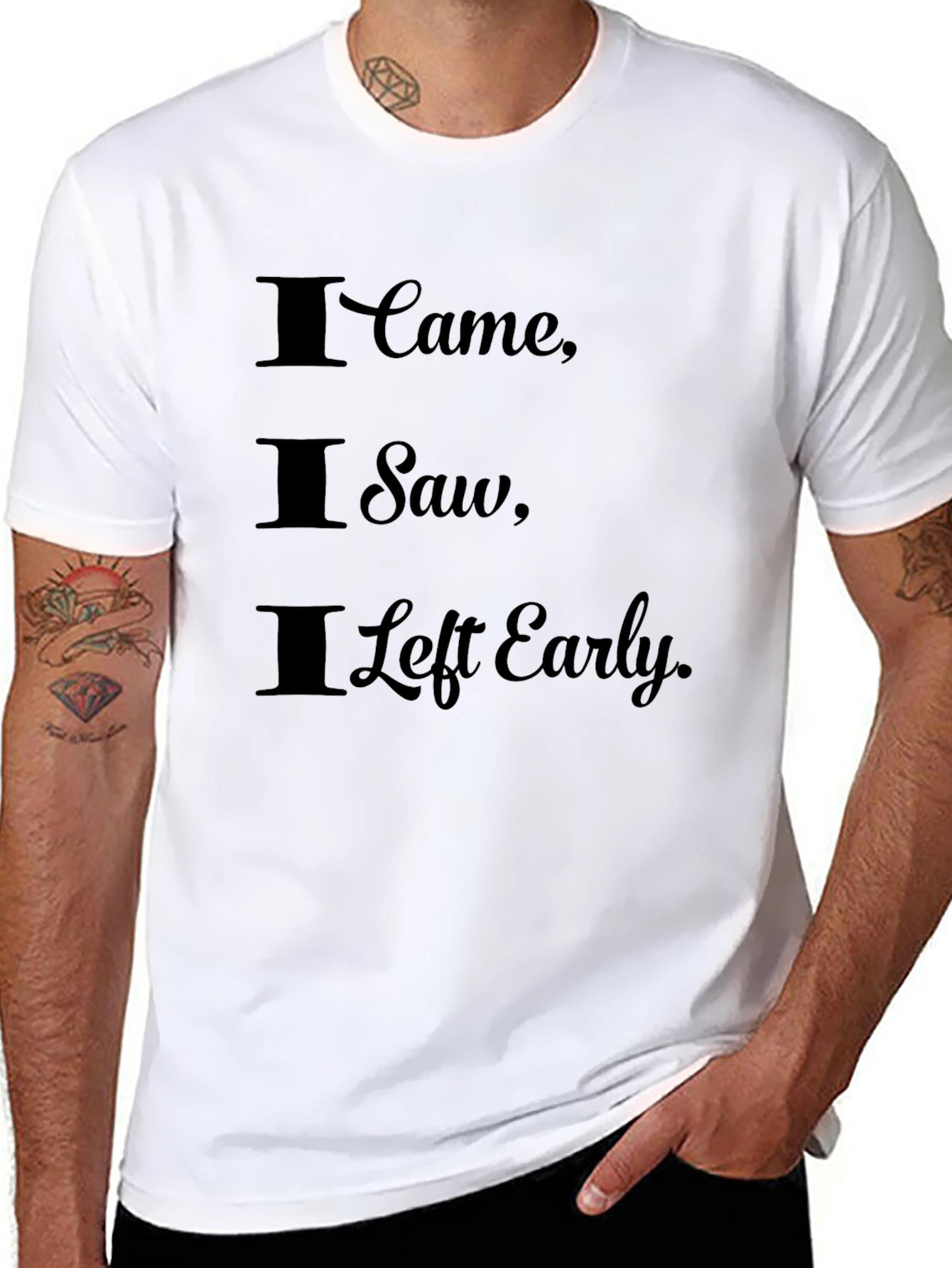 Black I Came I Saw I Left Early Graphic Tee view 8