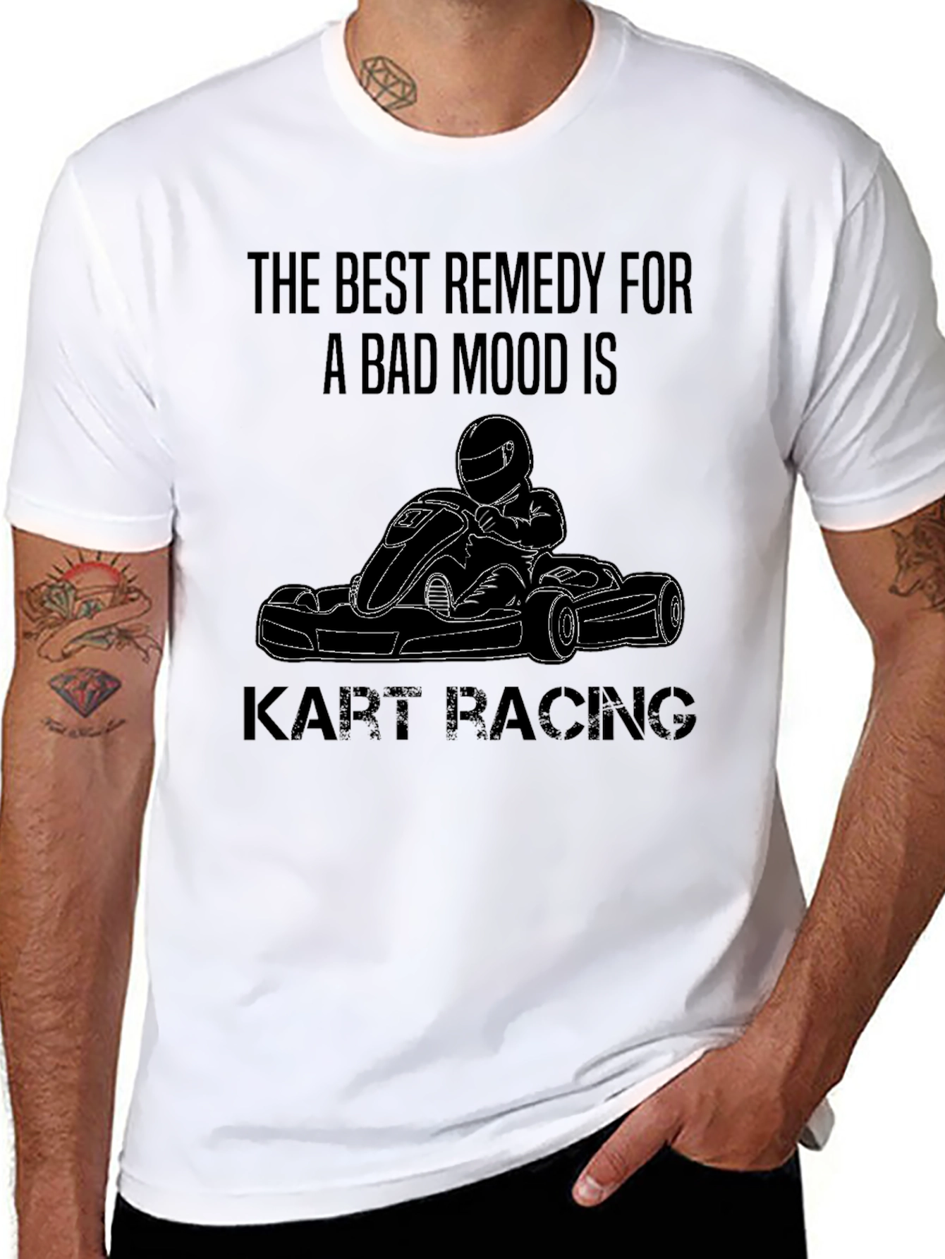 Black Kart Racing Remedy Black T-Shirt view 8